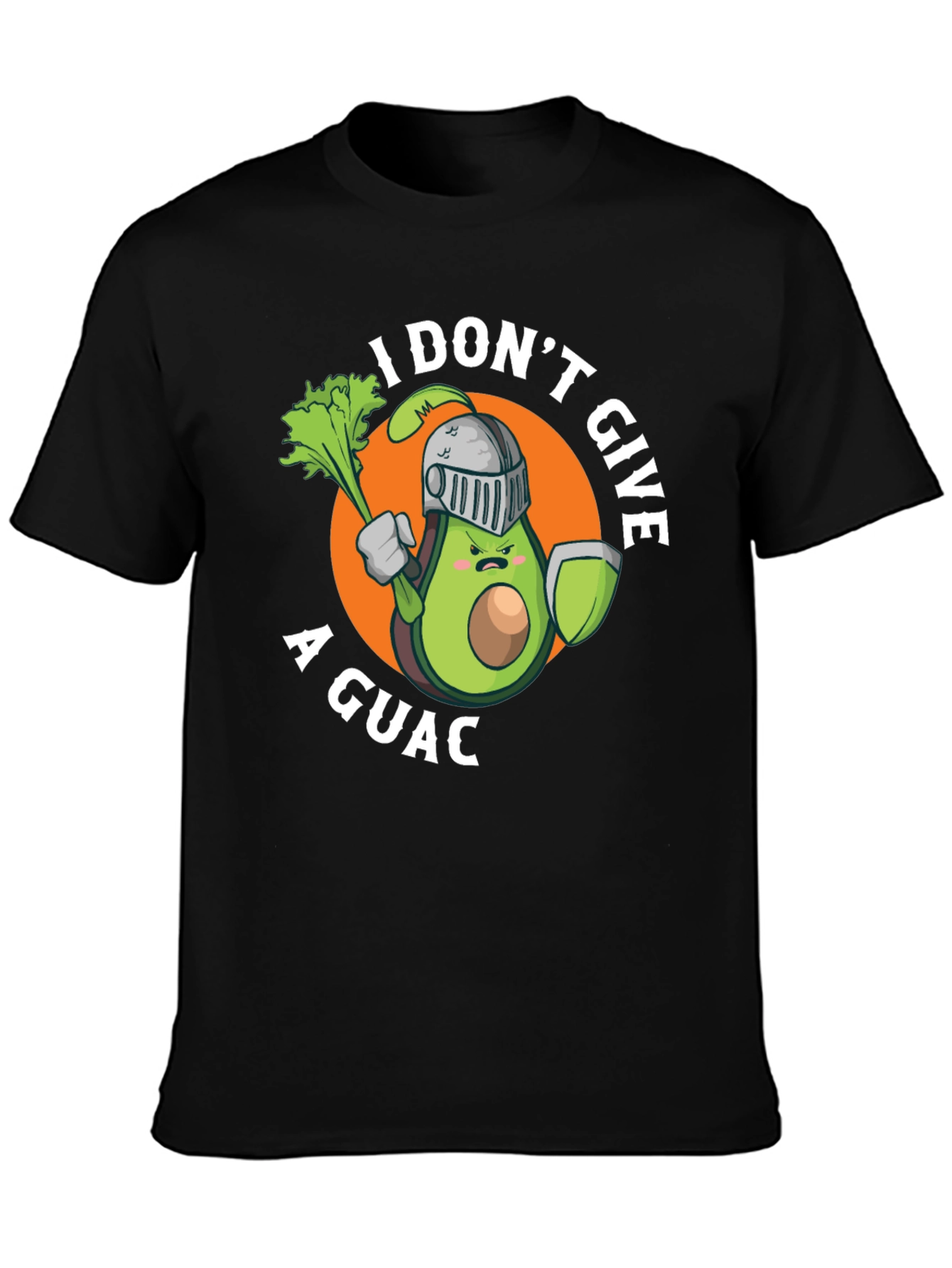 Black I Don't Give A Guac T-Shirt Funny Avocado Knight Tee view 3