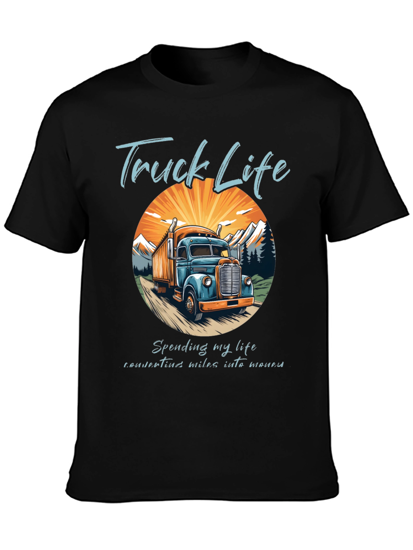 Black Truck Life Tee - Convert Miles Into Money view 3