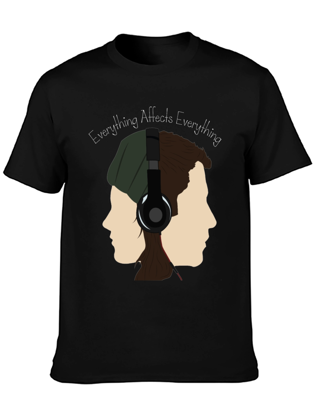 Black Everything Affects Everything T-Shirt view 3