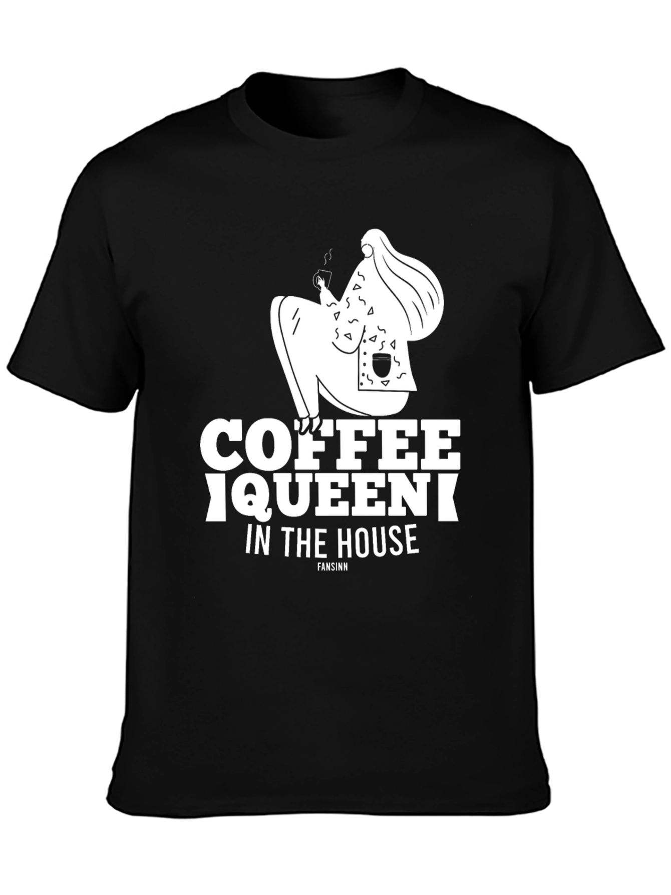 Black Coffee Queen Graphic T-Shirt - Casual Style view 3