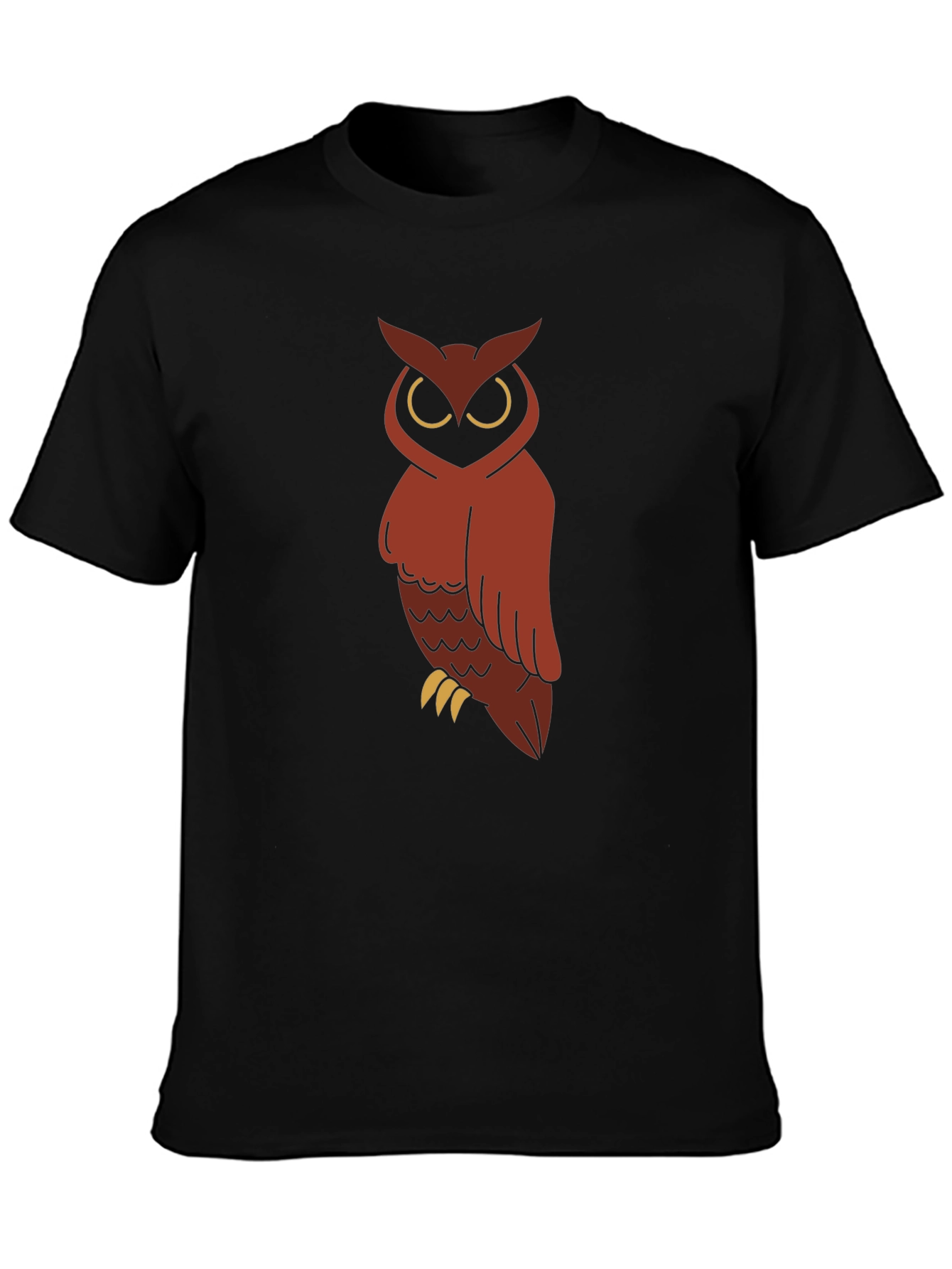 Black Owl Graphic Print Black T-Shirt view 3
