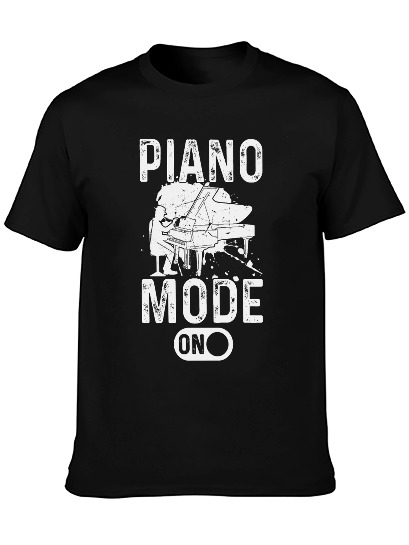 Black Piano Mode On Graphic Tee view 3