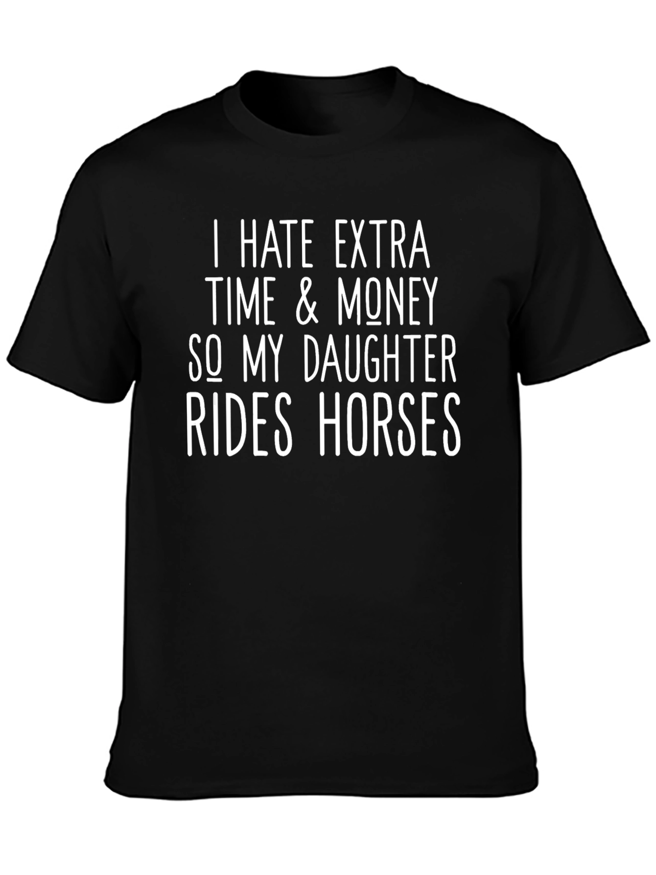 Black Humorous Horse Riding Dad T-Shirt view 3