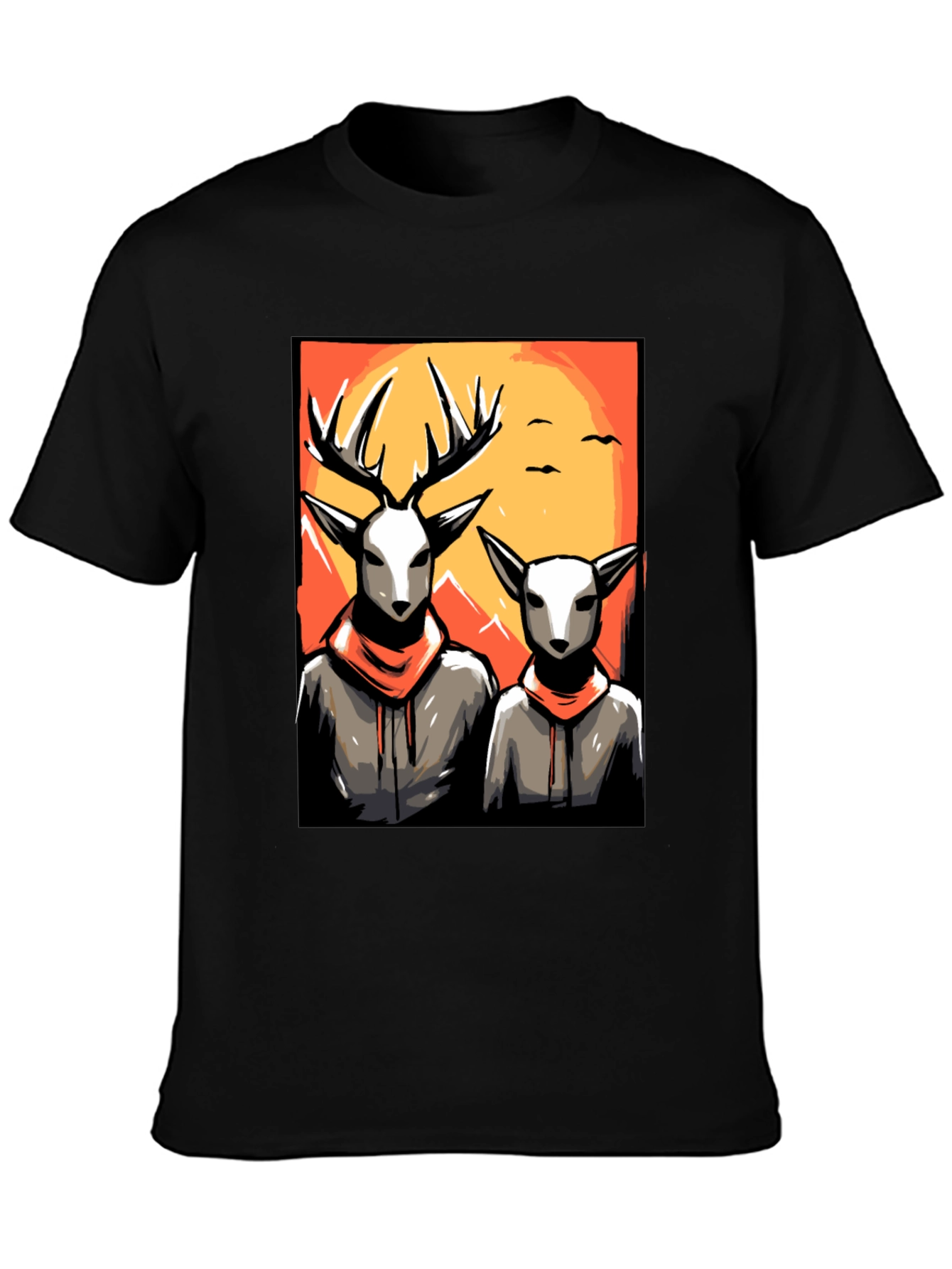 Black Deer Duo Graphic Tee - Cool Urban Style view 3