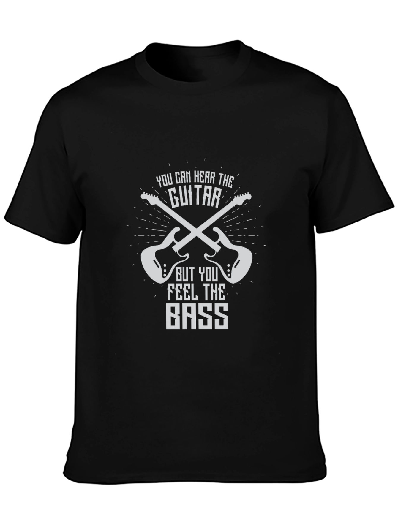 Black Guitar and Bass T-Shirt view 3