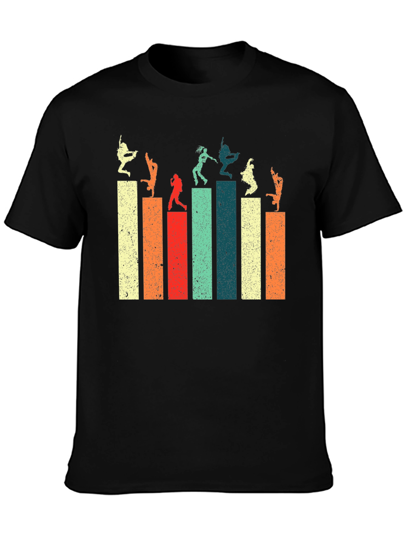 Black Retro Dance Silhouette Graphic Tee view 3