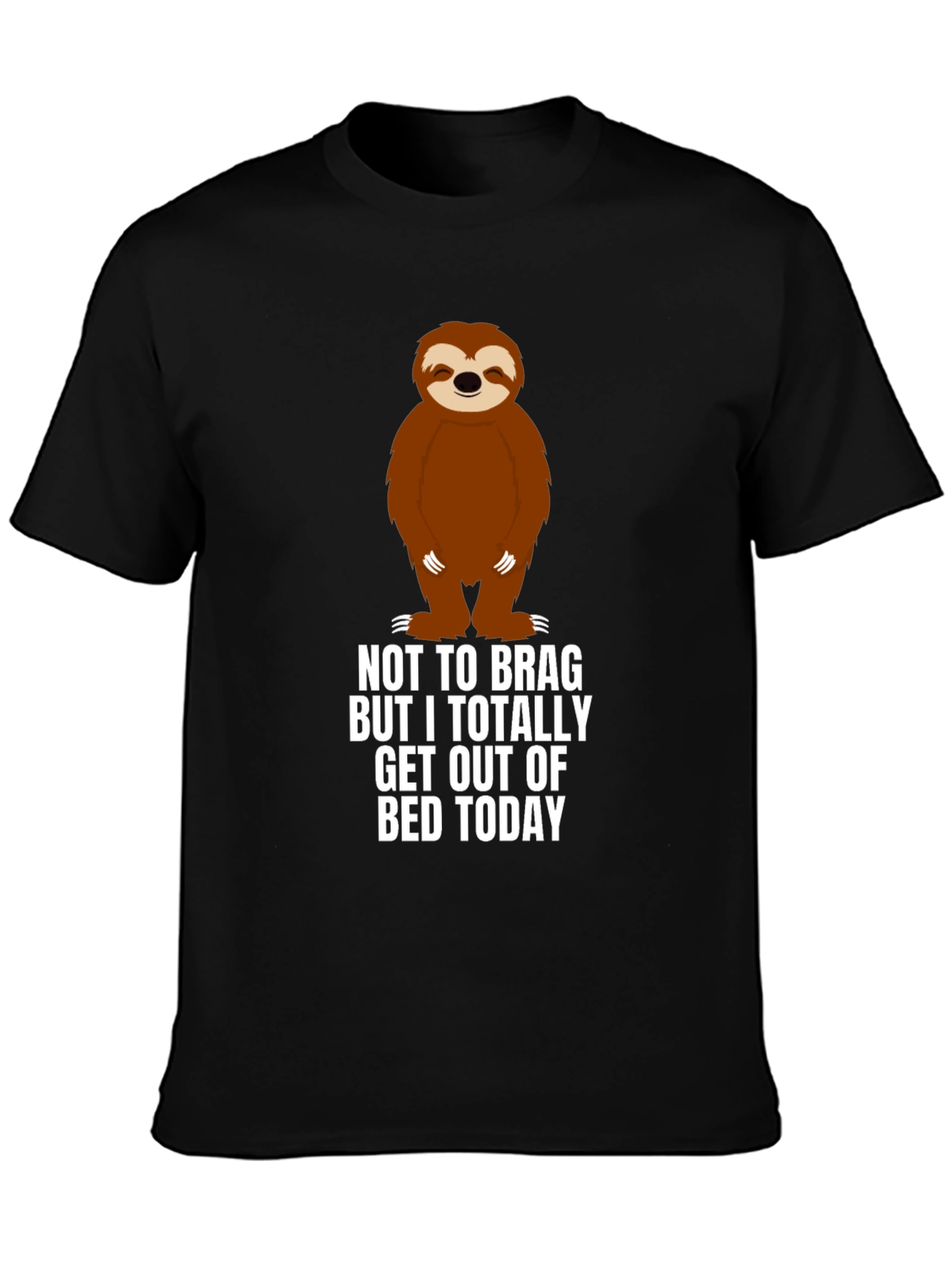 Black Sloth 'Out of Bed' Graphic T-Shirt view 3