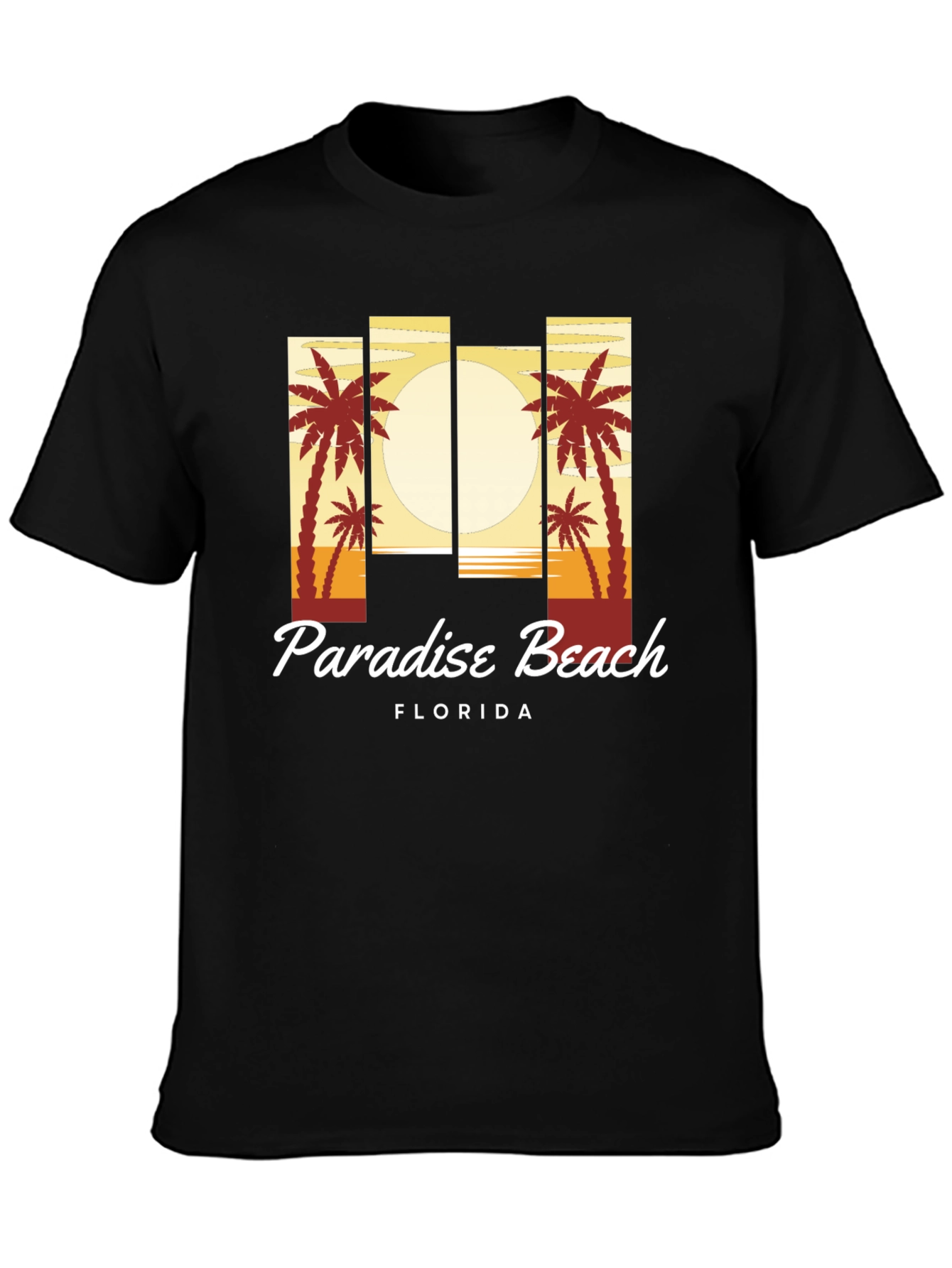 Black Paradise Beach Florida T-Shirt view 3