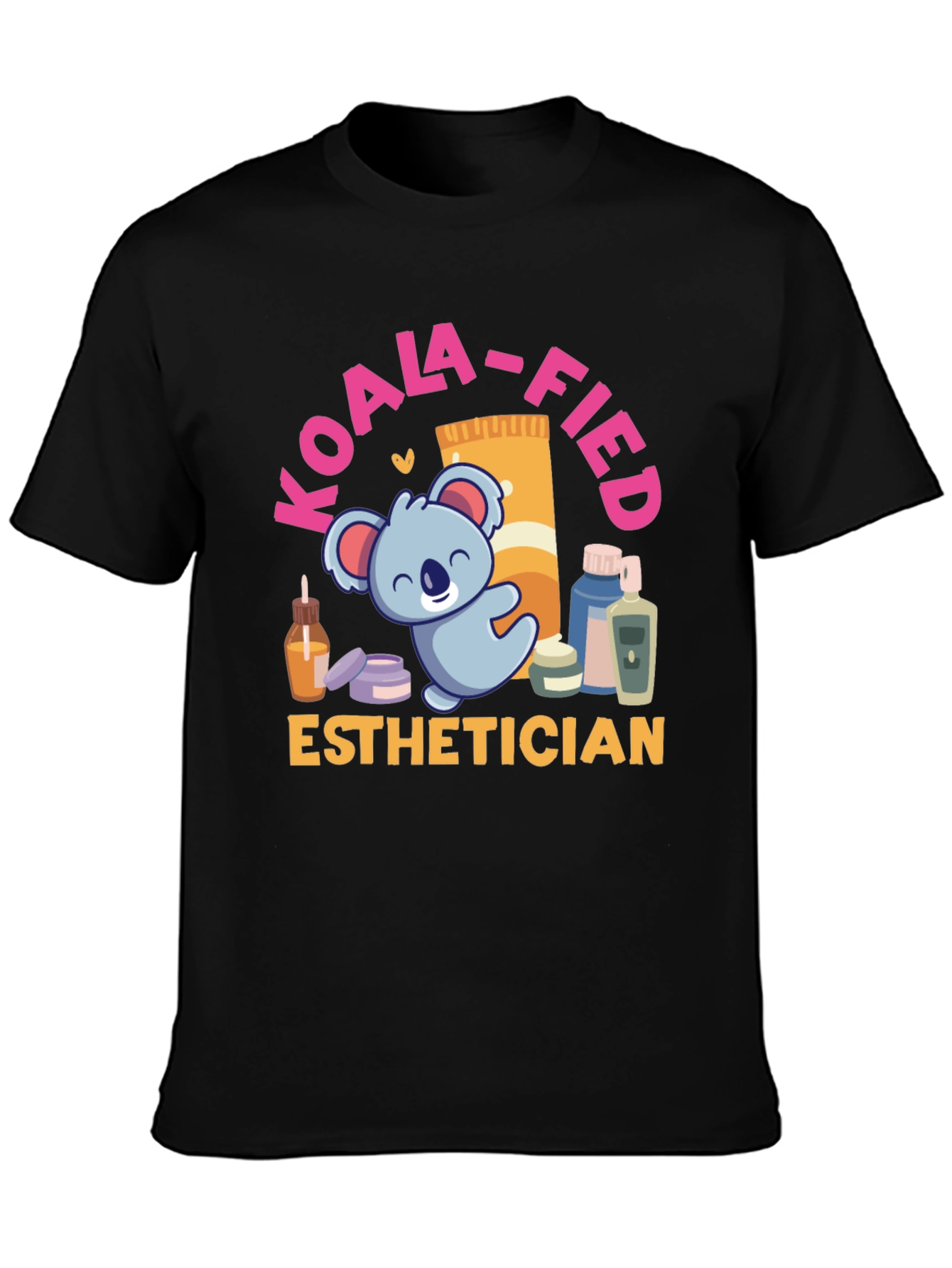 Black Koala-fied Esthetician T-Shirt view 3