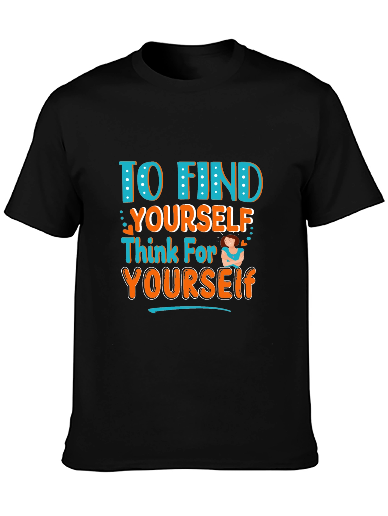 Black Think For Yourself Graphic T-Shirt view 3