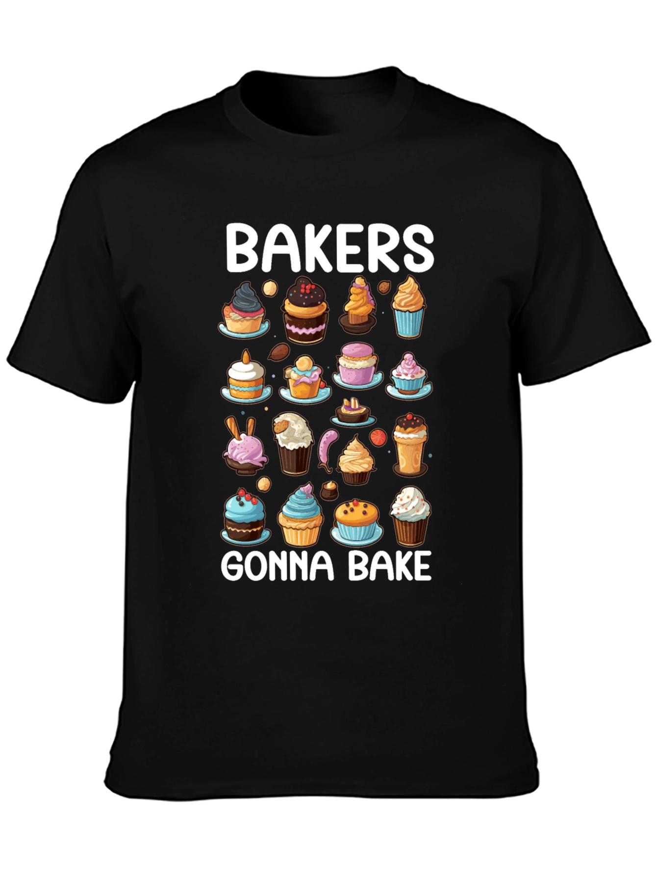 Black Bakers Gonna Bake Cupcake T-Shirt view 3