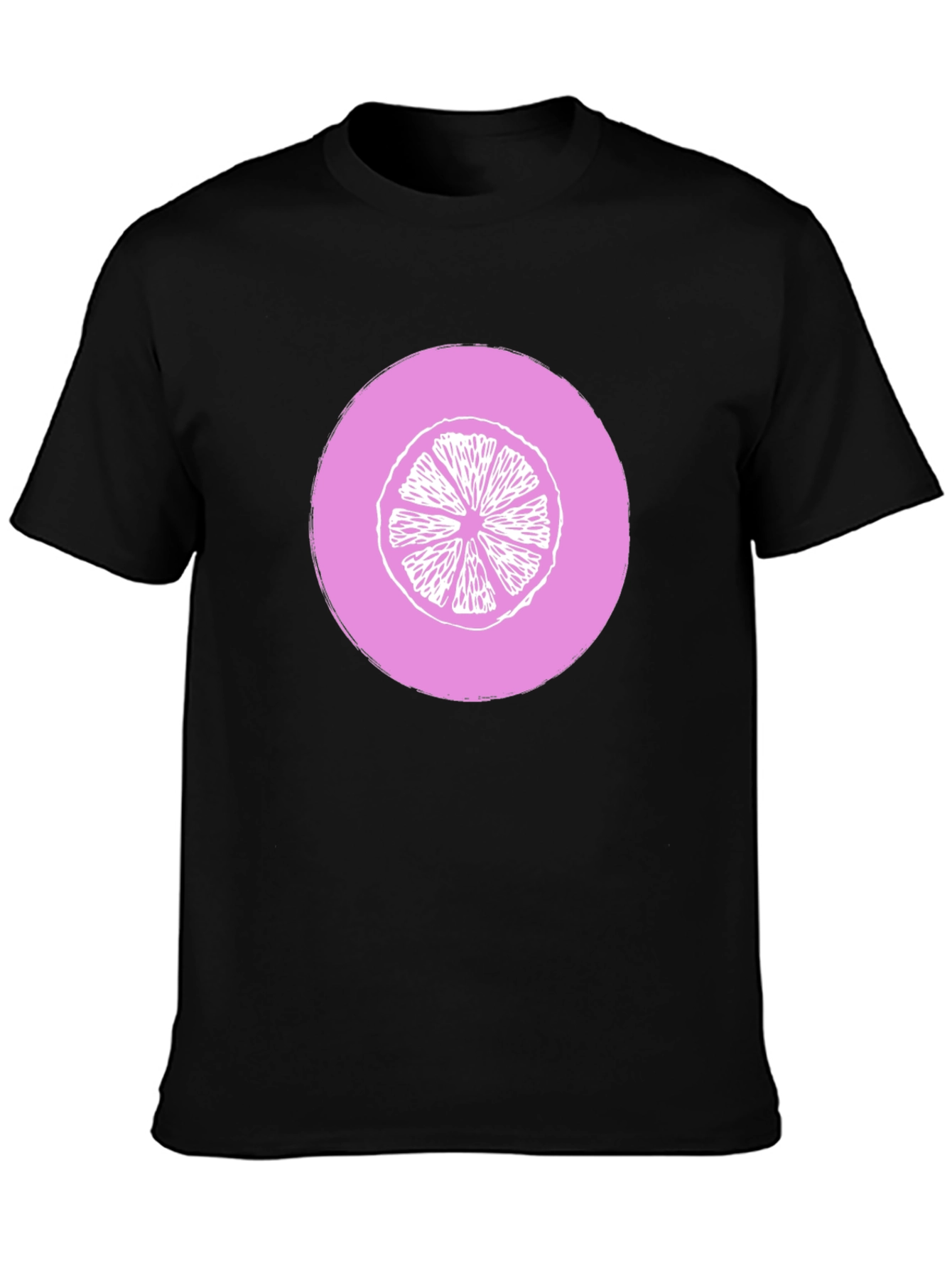 Black Citrus Slice Graphic Tee - Unisex Black T-Shirt view 3