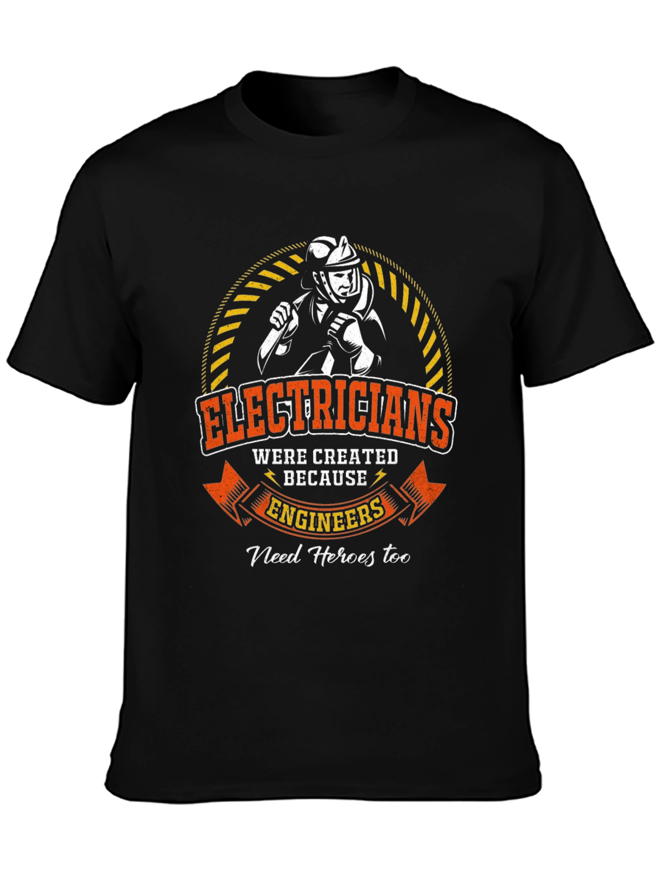Black Electrician Hero T-Shirt - Engineer's Best Friend view 3