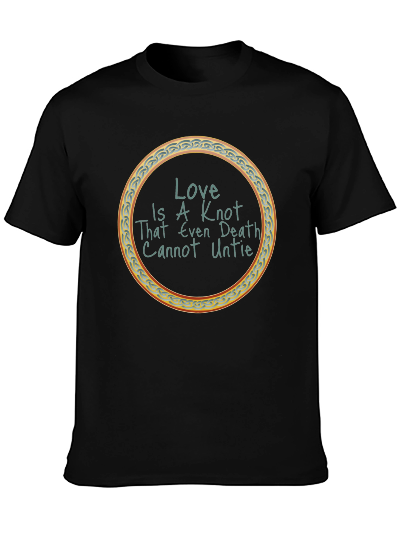 Black Love Knot T-Shirt: Even Death Cannot Untie view 3