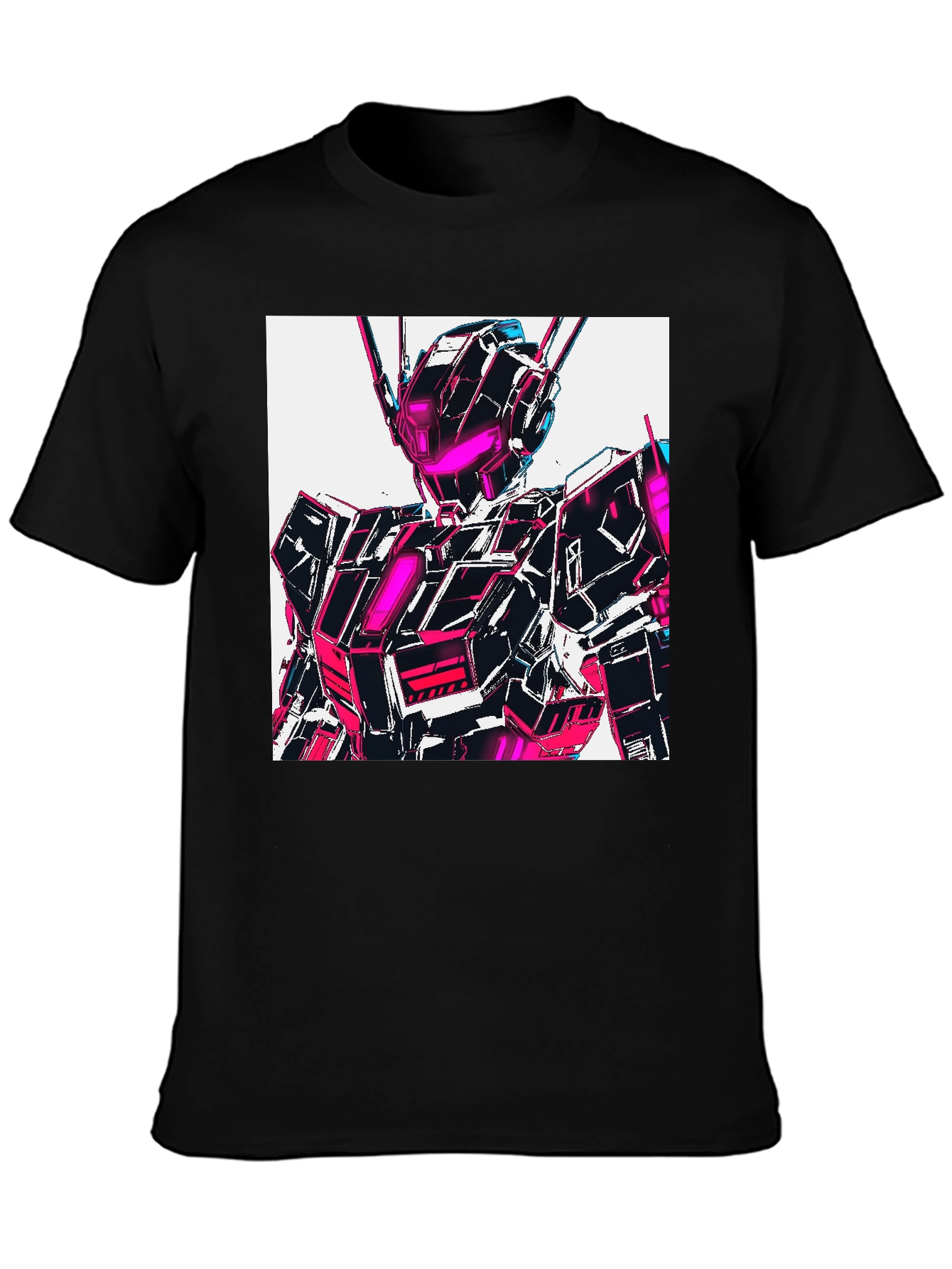 Black Cyberpunk Robot T-Shirt view 3