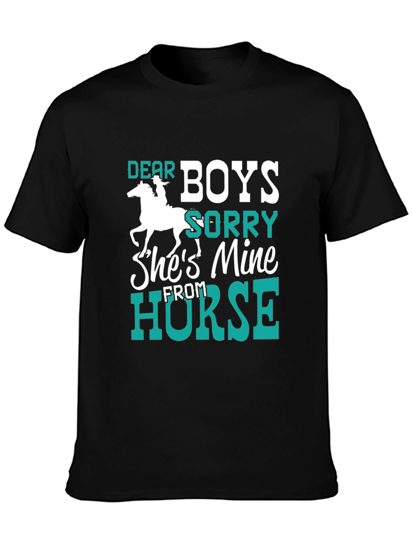 Black Dear Boys Horse Lover T-Shirt view 3