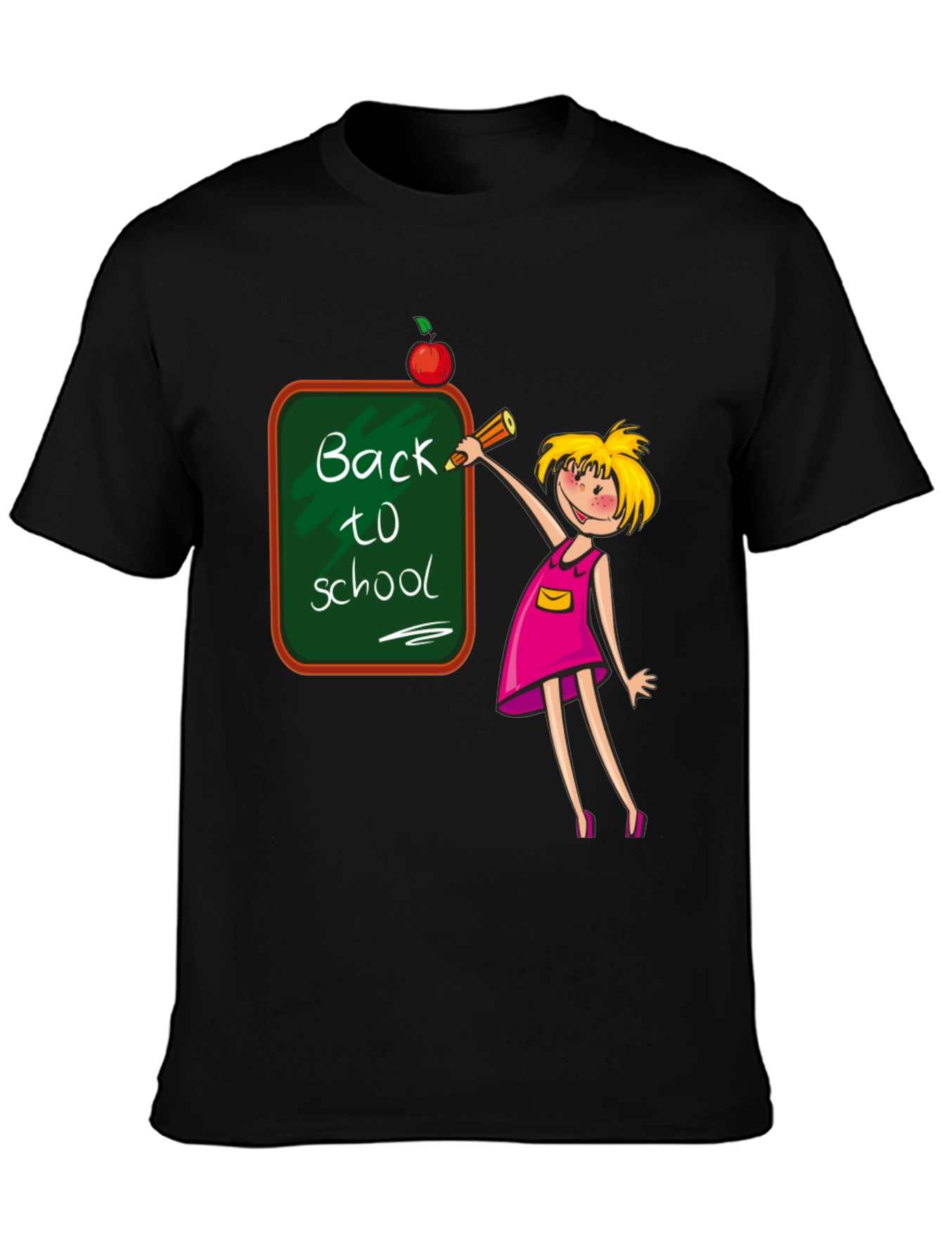 Black Back to School Teacher T-Shirt view 3