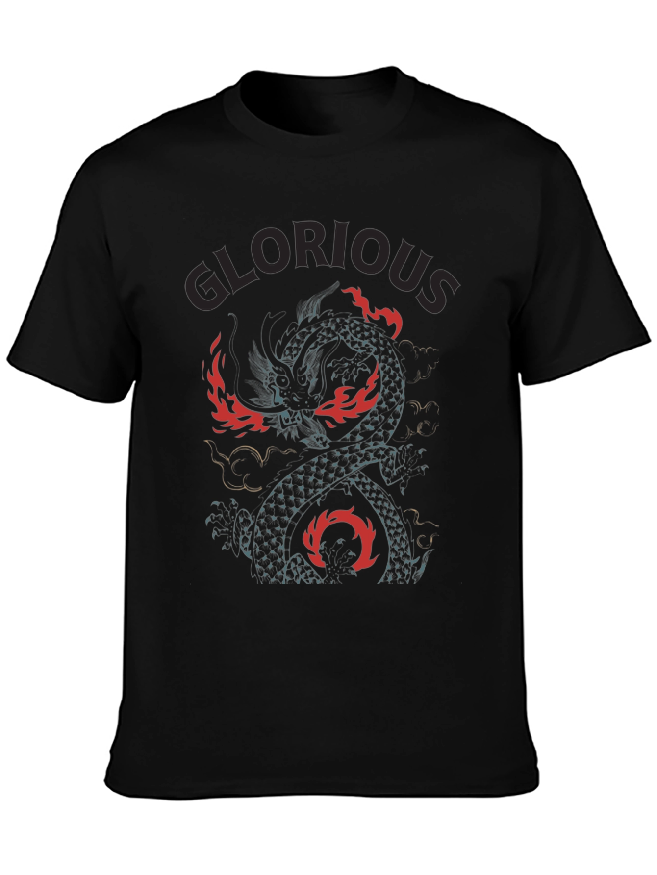 Black Glorious Dragon Graphic Tee - Black view 3