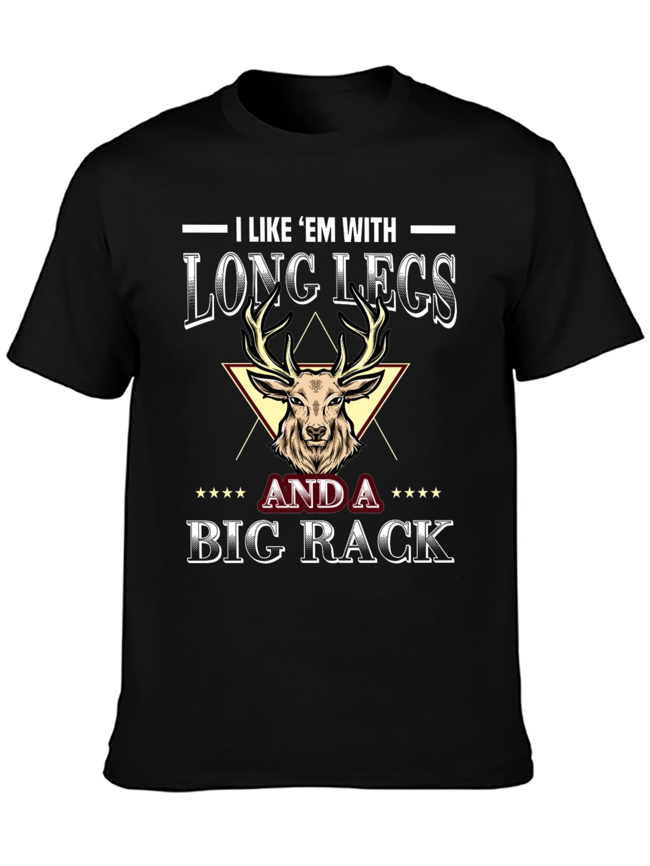 Black Men's "Long Legs Big Rack" Graphic Tee view 3