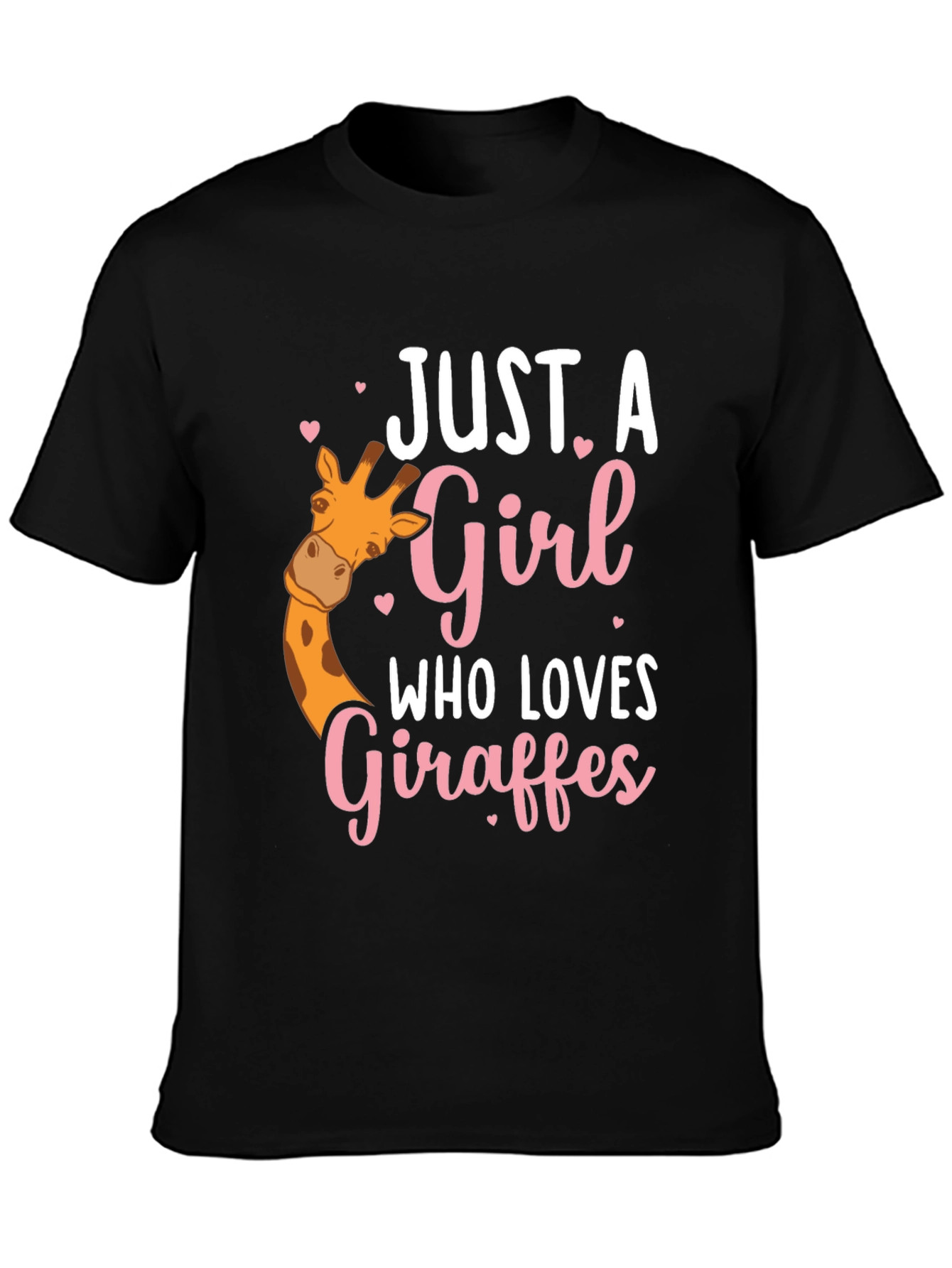 Black Giraffe Lover T-Shirt - Cute Giraffe Girl Tee view 3