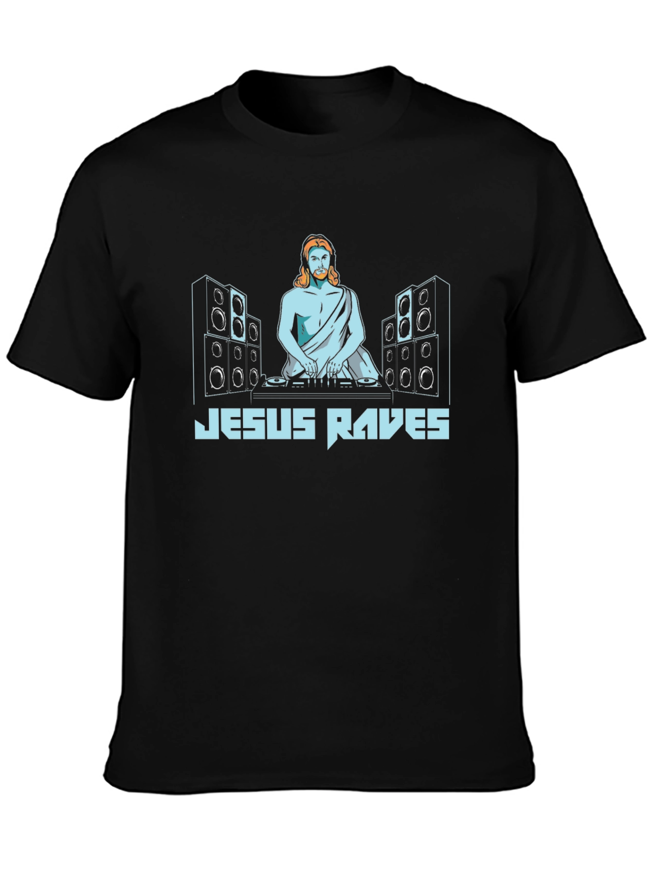 Black Jesus Raves Graphic Print Black T-Shirt view 3