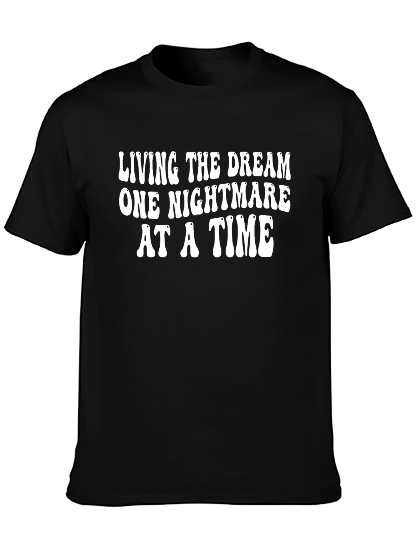 Black Living the Dream Graphic Tee - Black Cotton T-Shirt view 3