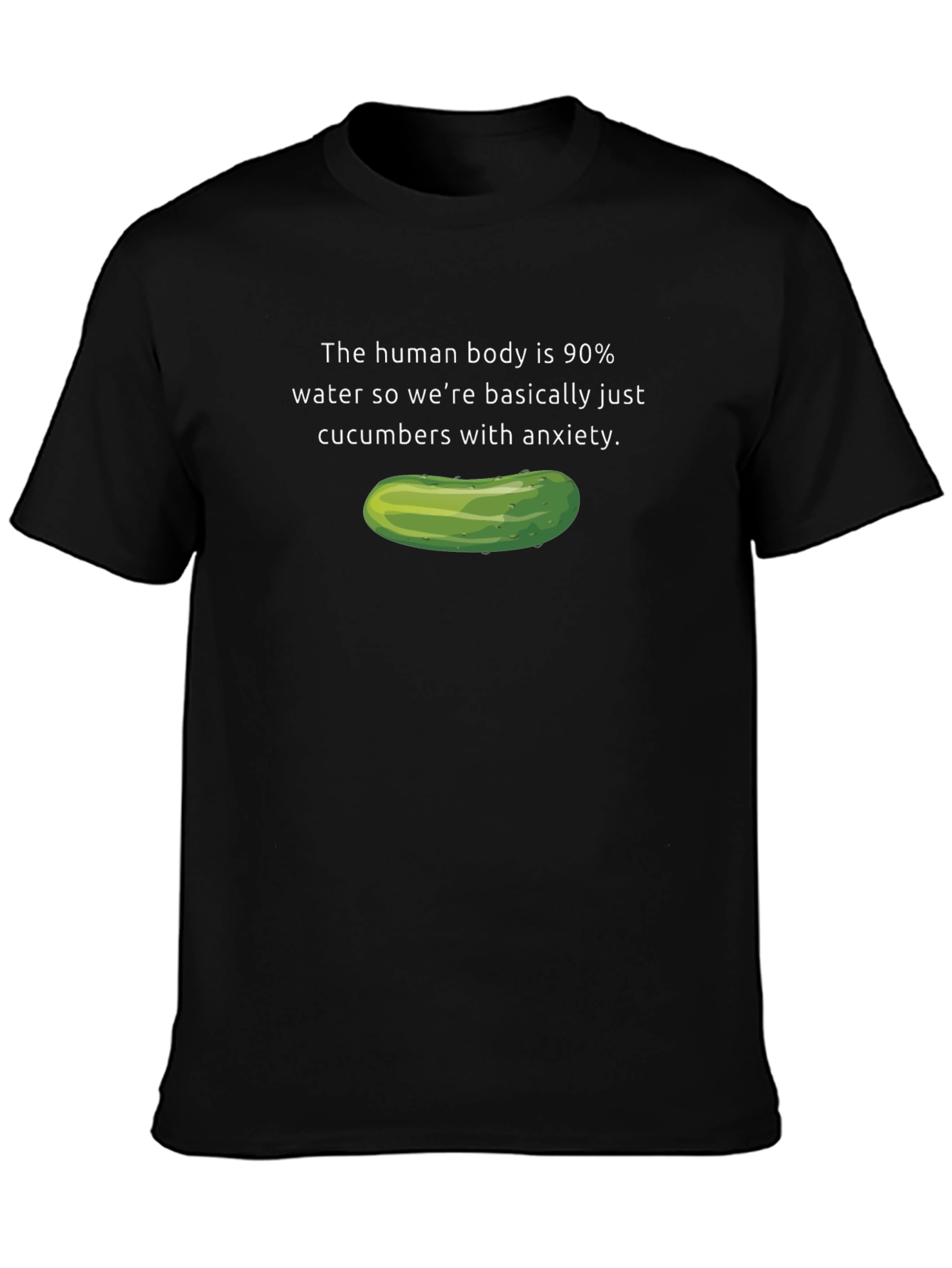 Black Cucumber Anxiety Graphic T-Shirt view 3
