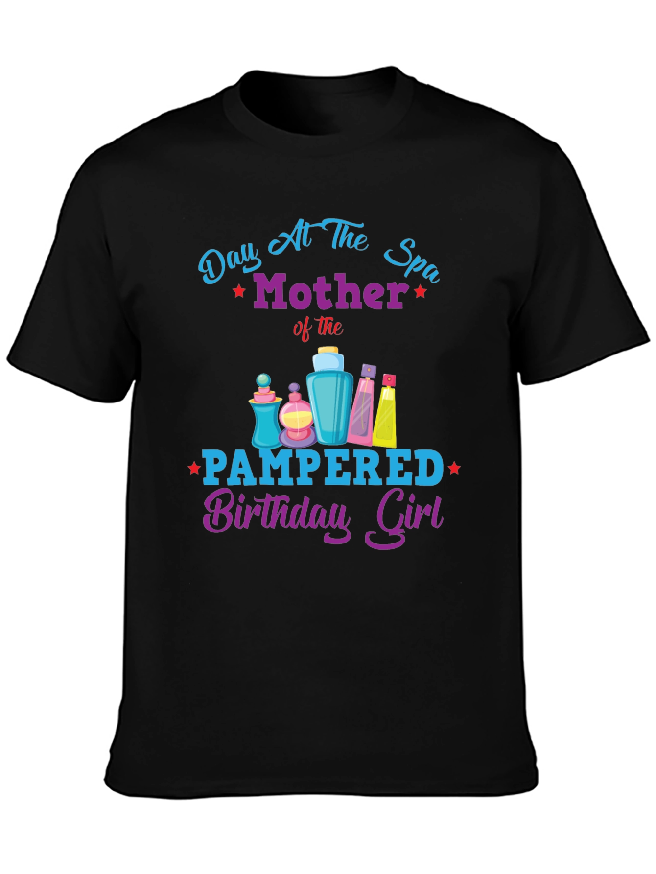 Black Mother's Day Spa Birthday Girl Graphic Tee view 3