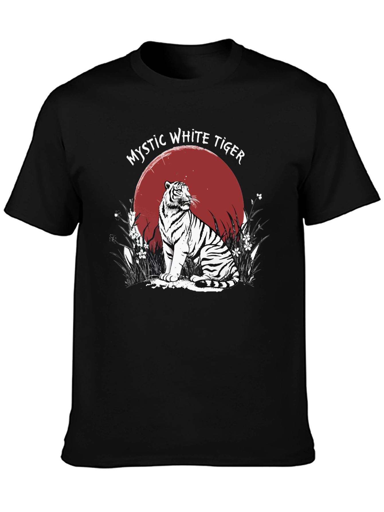 Black Mystic White Tiger Graphic T-Shirt view 3