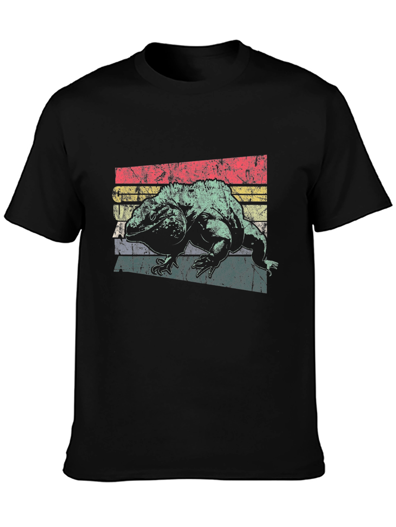 Black Vintage Iguana Graphic T-Shirt - Retro Style view 3