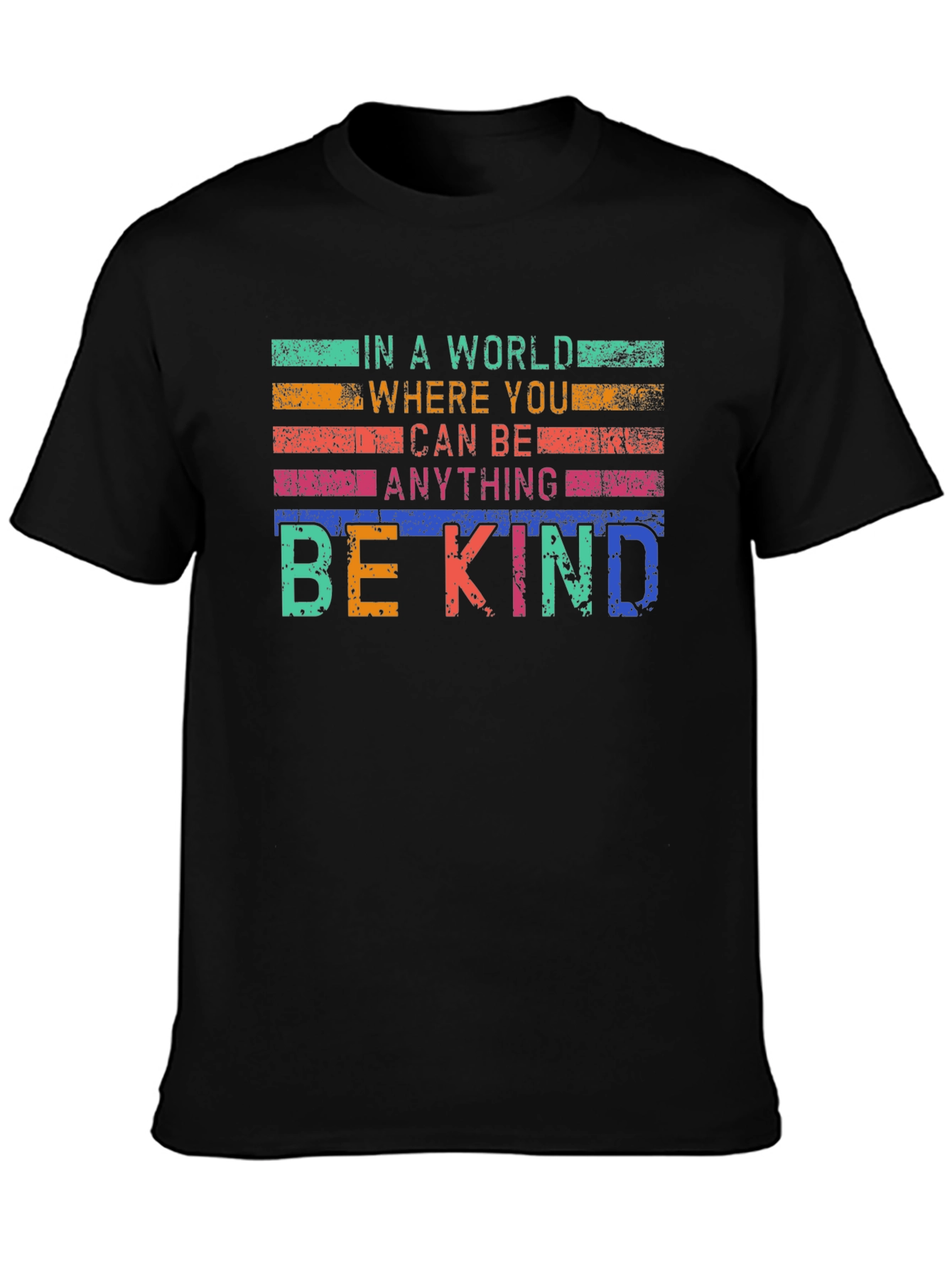 Black Be Kind Graphic T-Shirt - Inspirational Message view 3