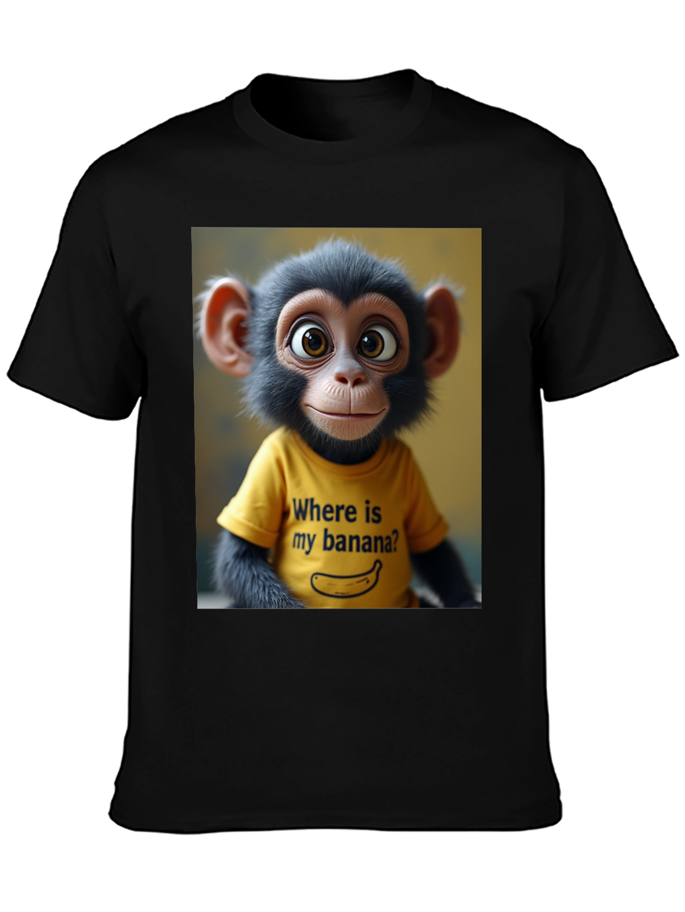 Black Monkey T-Shirt: Where's My Banana? view 3