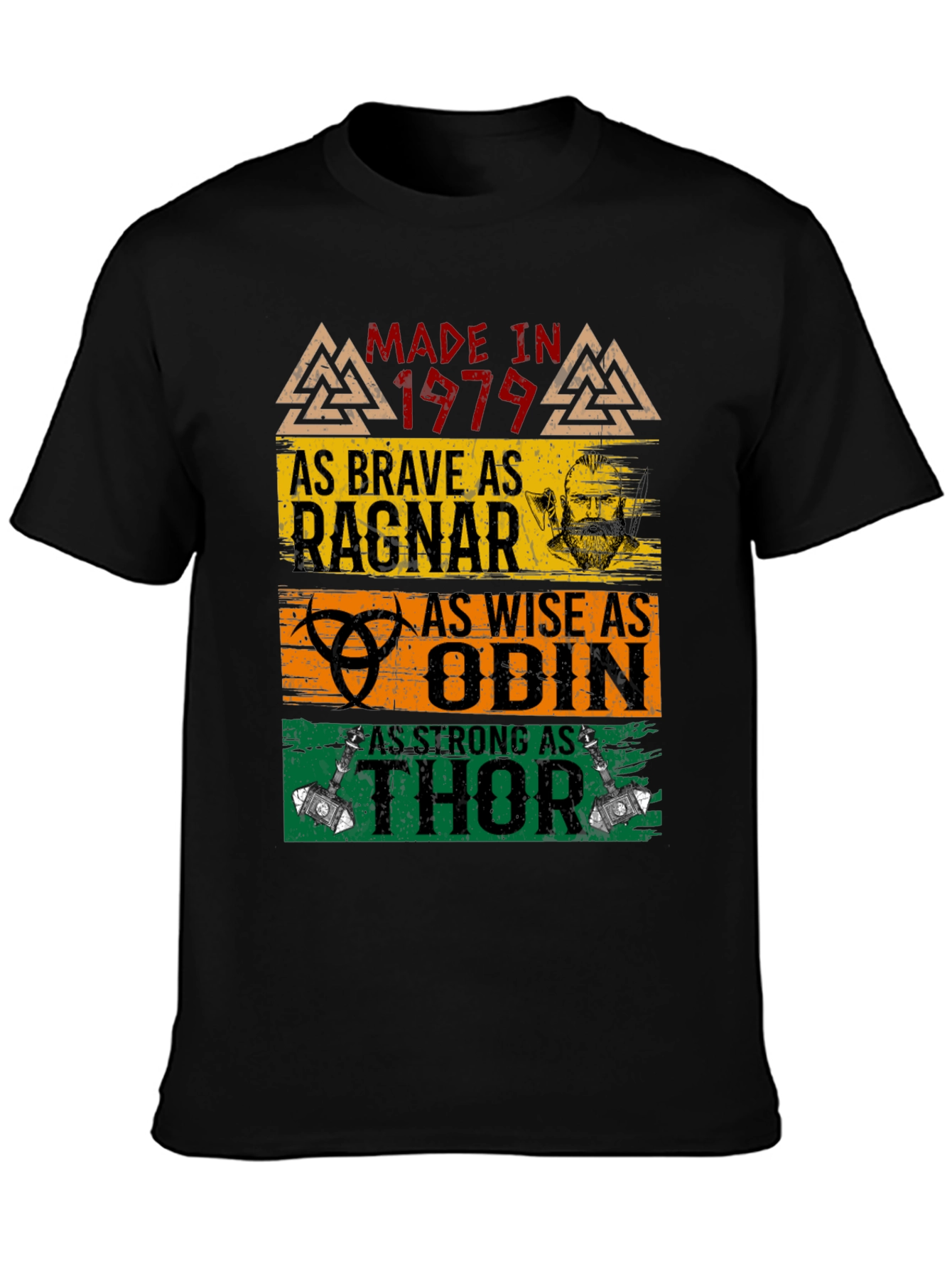 Black Made in 1979 Viking T-Shirt Ragnar Odin Thor view 3