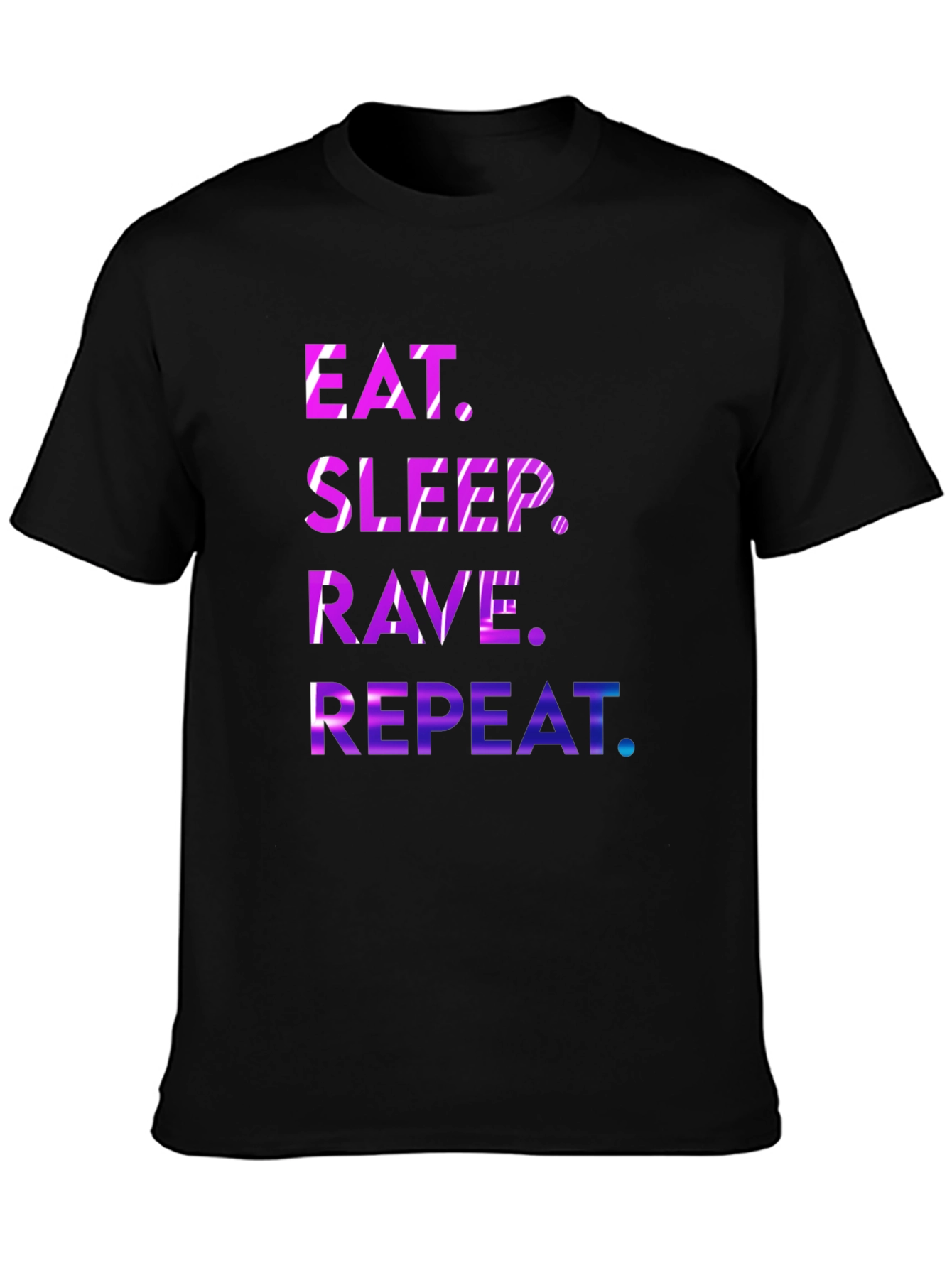 Black Eat Sleep Rave Repeat Graphic Tee view 3