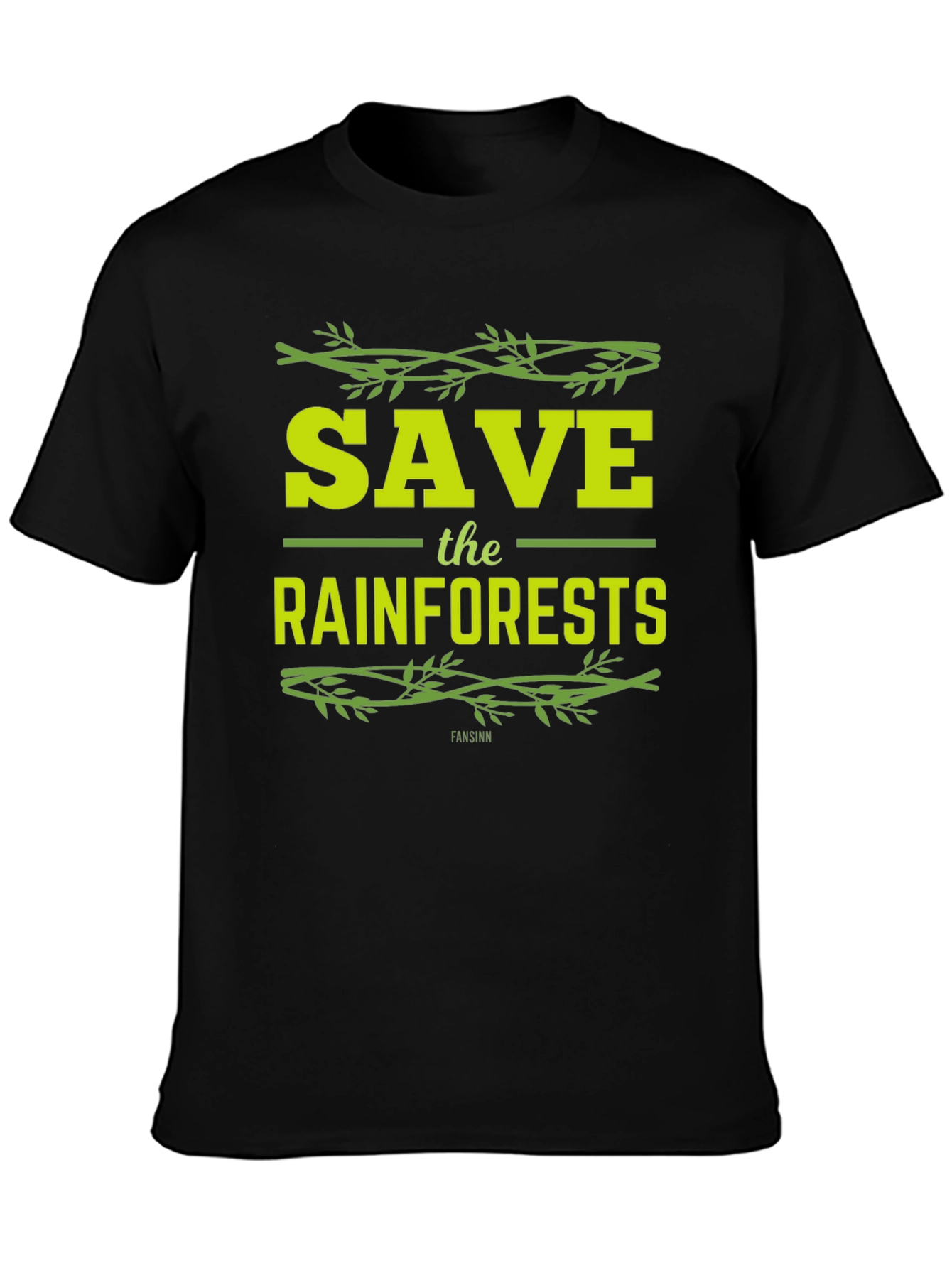 Black Save the Rainforests Graphic T-Shirt - Eco-Friendly Tee view 3
