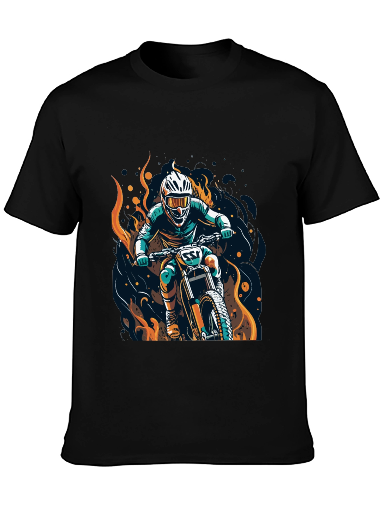 Black Motocross Rider Graphic Tee view 3