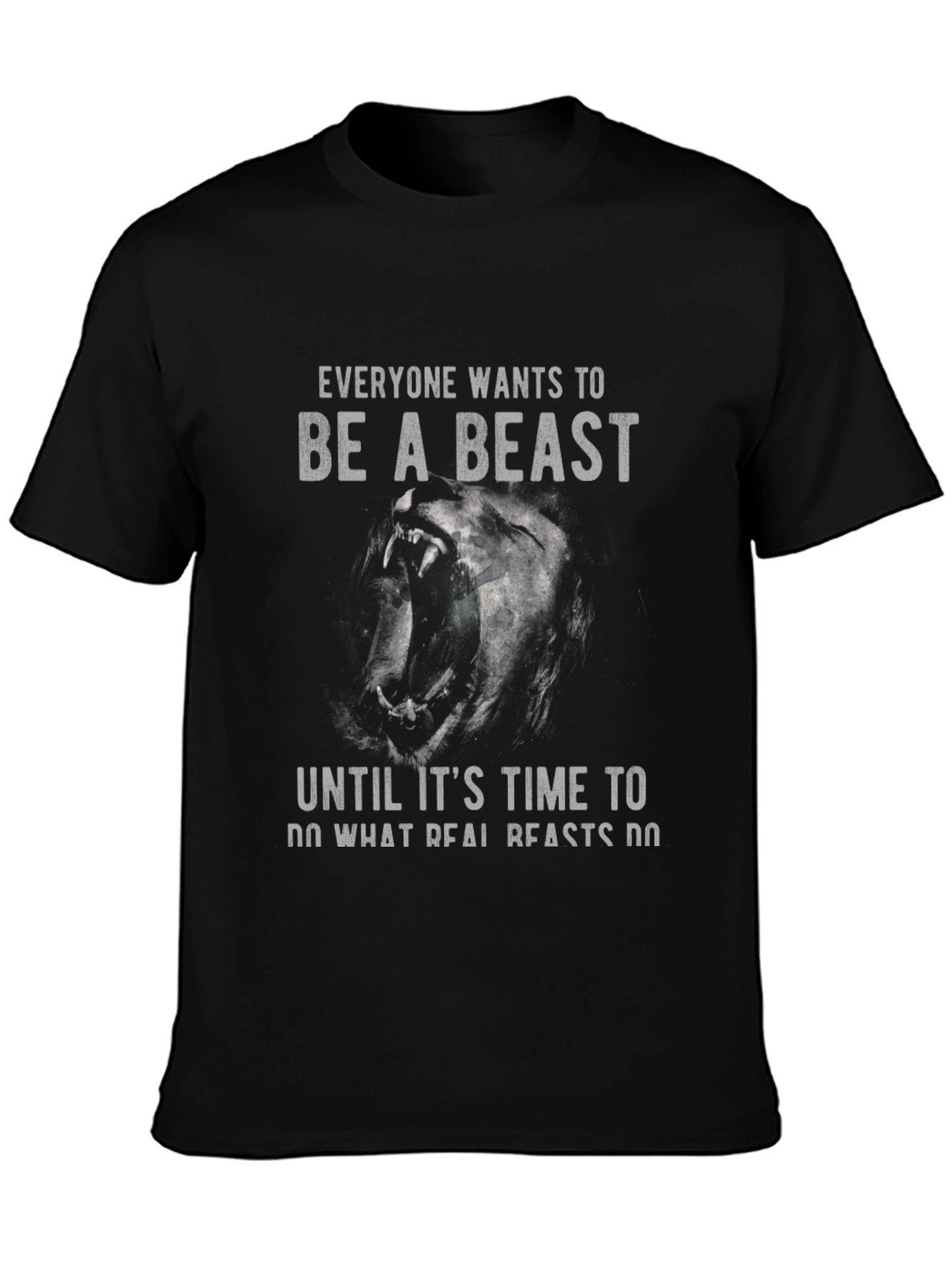 Black Beast Mode Graphic T-Shirt - Men's Black Tee view 3