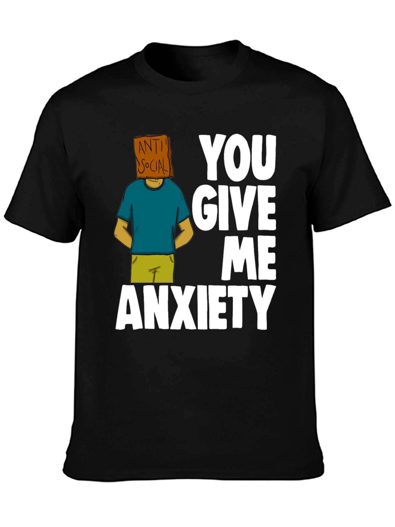 Black Anti-Social Anxiety T-Shirt view 3