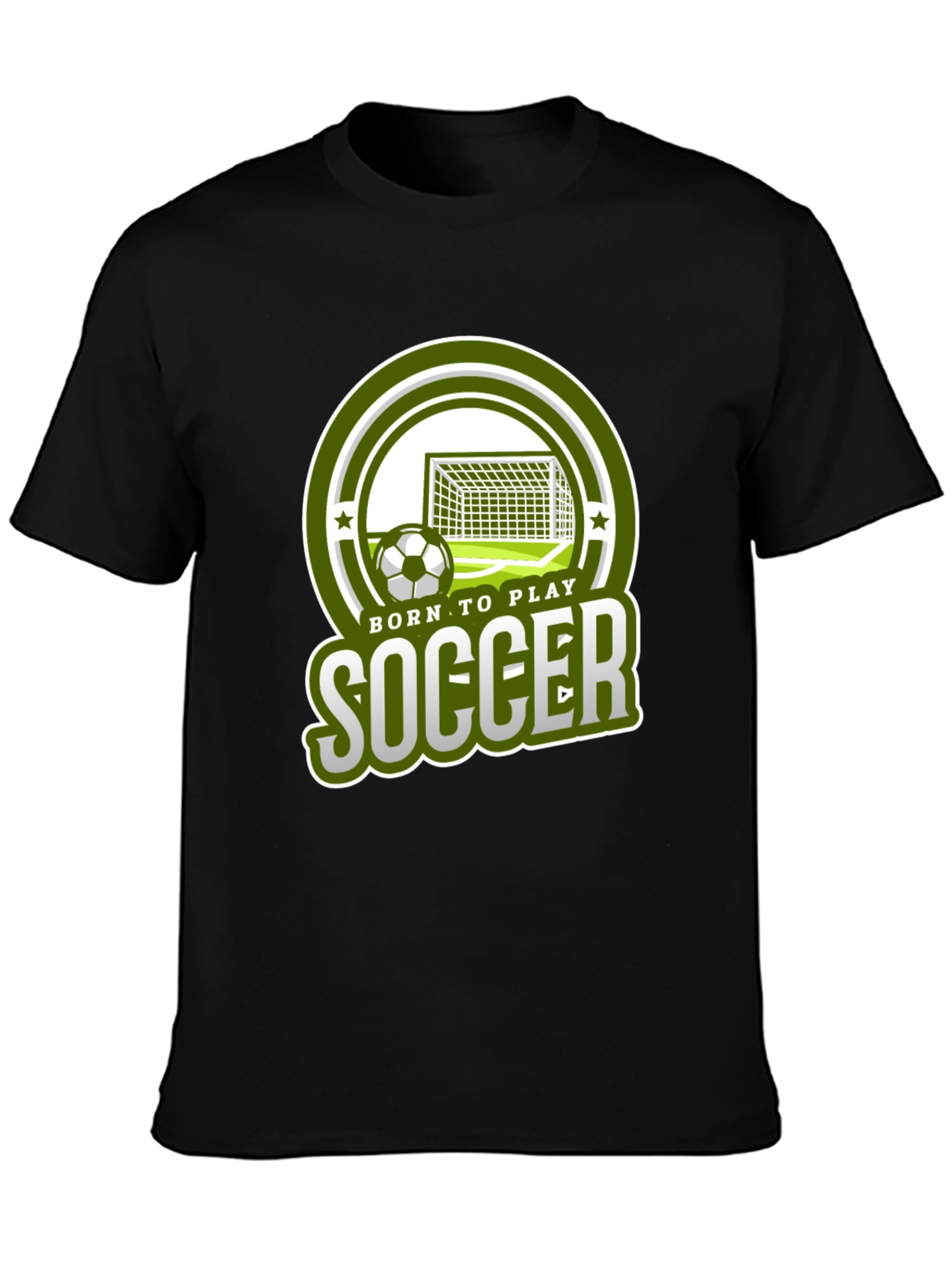 Black Born To Play Soccer Graphic T-Shirt view 3