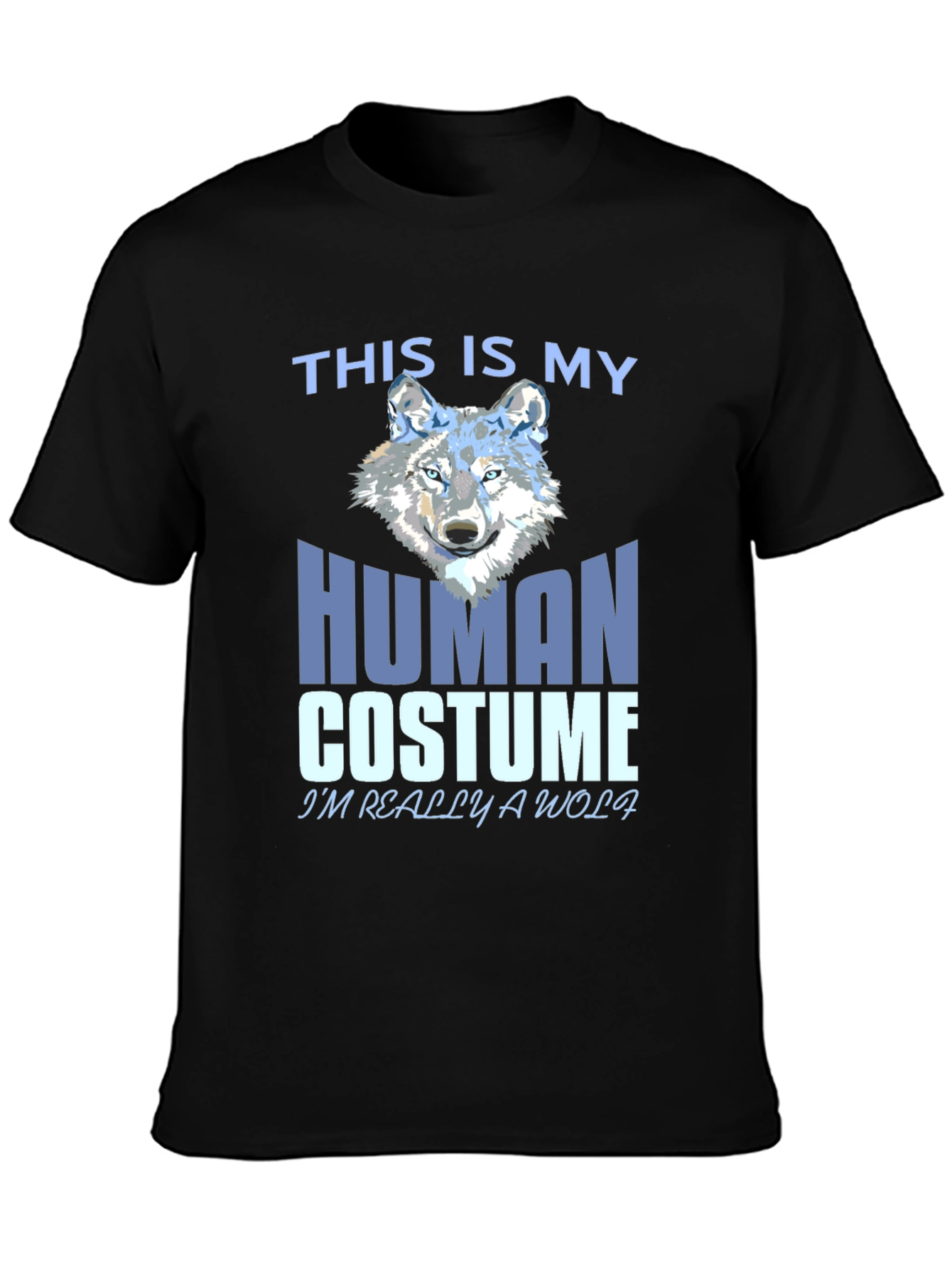 Black Human Costume Wolf T-Shirt view 3