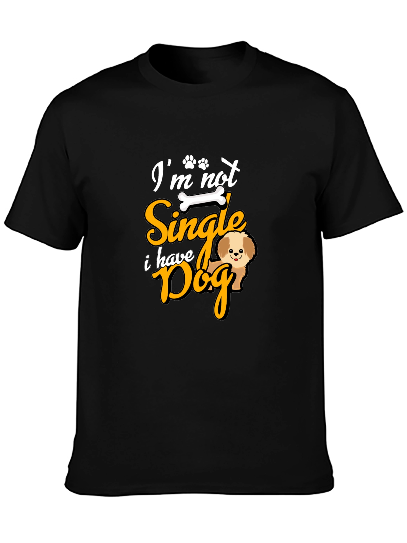 Black Dog Lover T-Shirt - I'm Not Single view 3