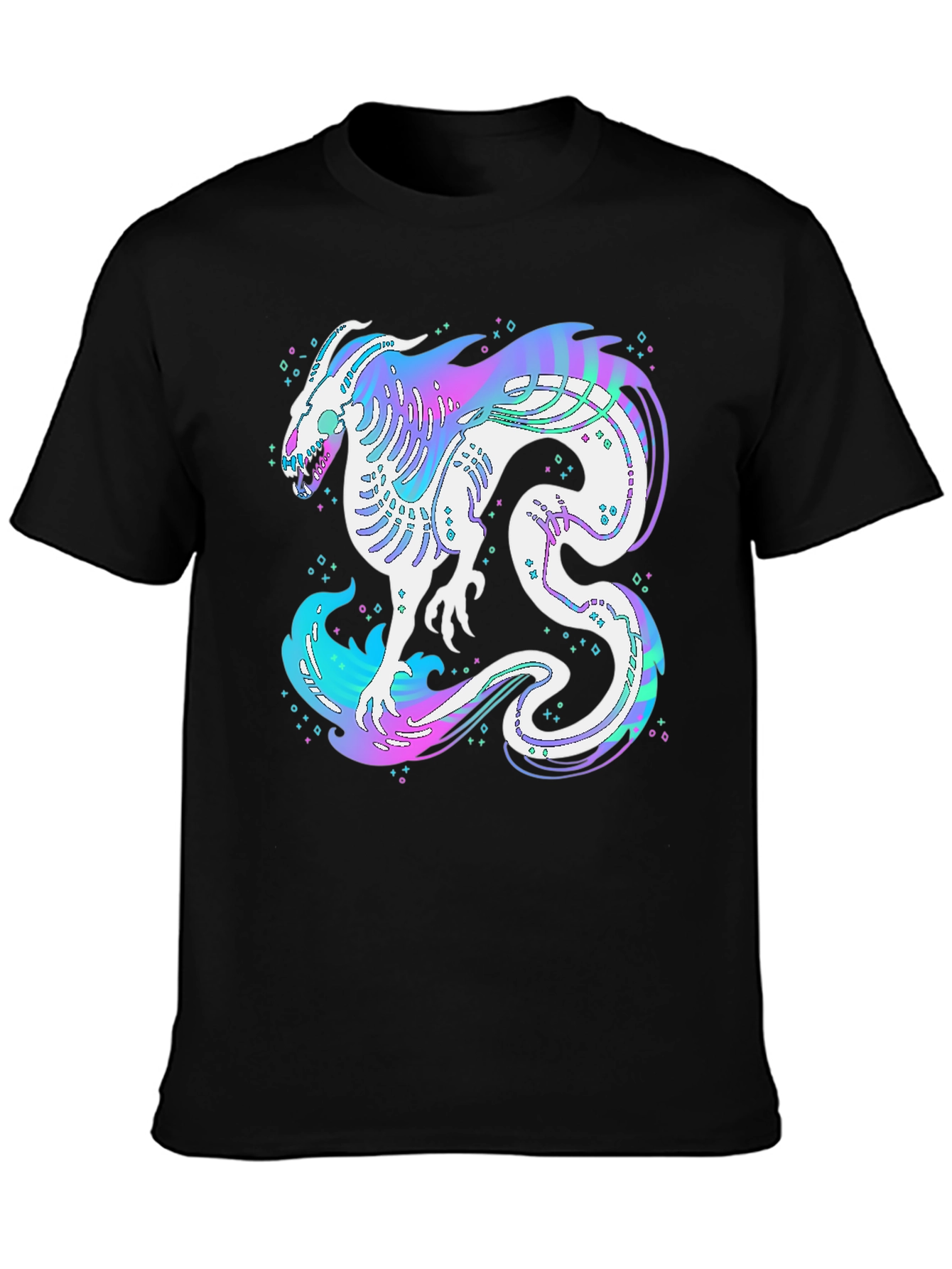 Black Mystic Dragon Graphic Black T-Shirt view 3