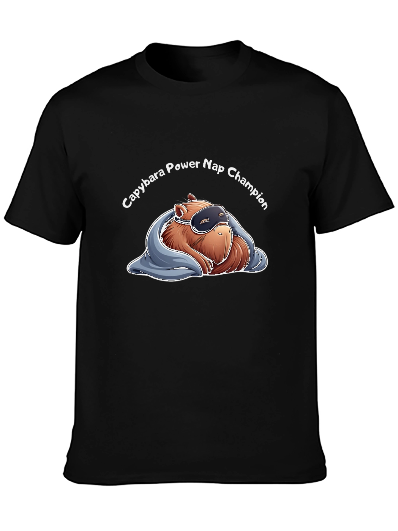 Black Capybara Power Nap Champion Graphic T-Shirt view 3