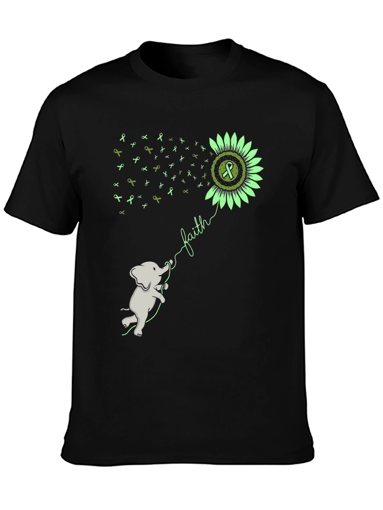 Black Faith Elephant Sunflower Graphic Tee view 3