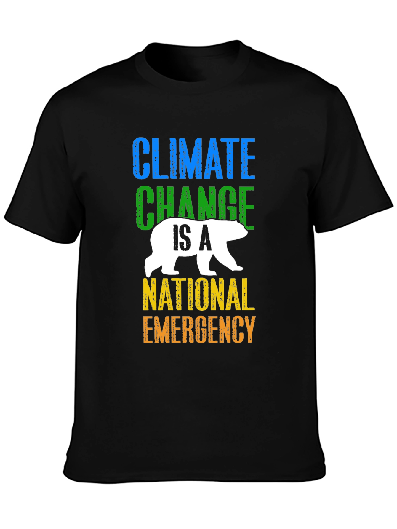 Black Climate Change is a National Emergency T-Shirt view 3