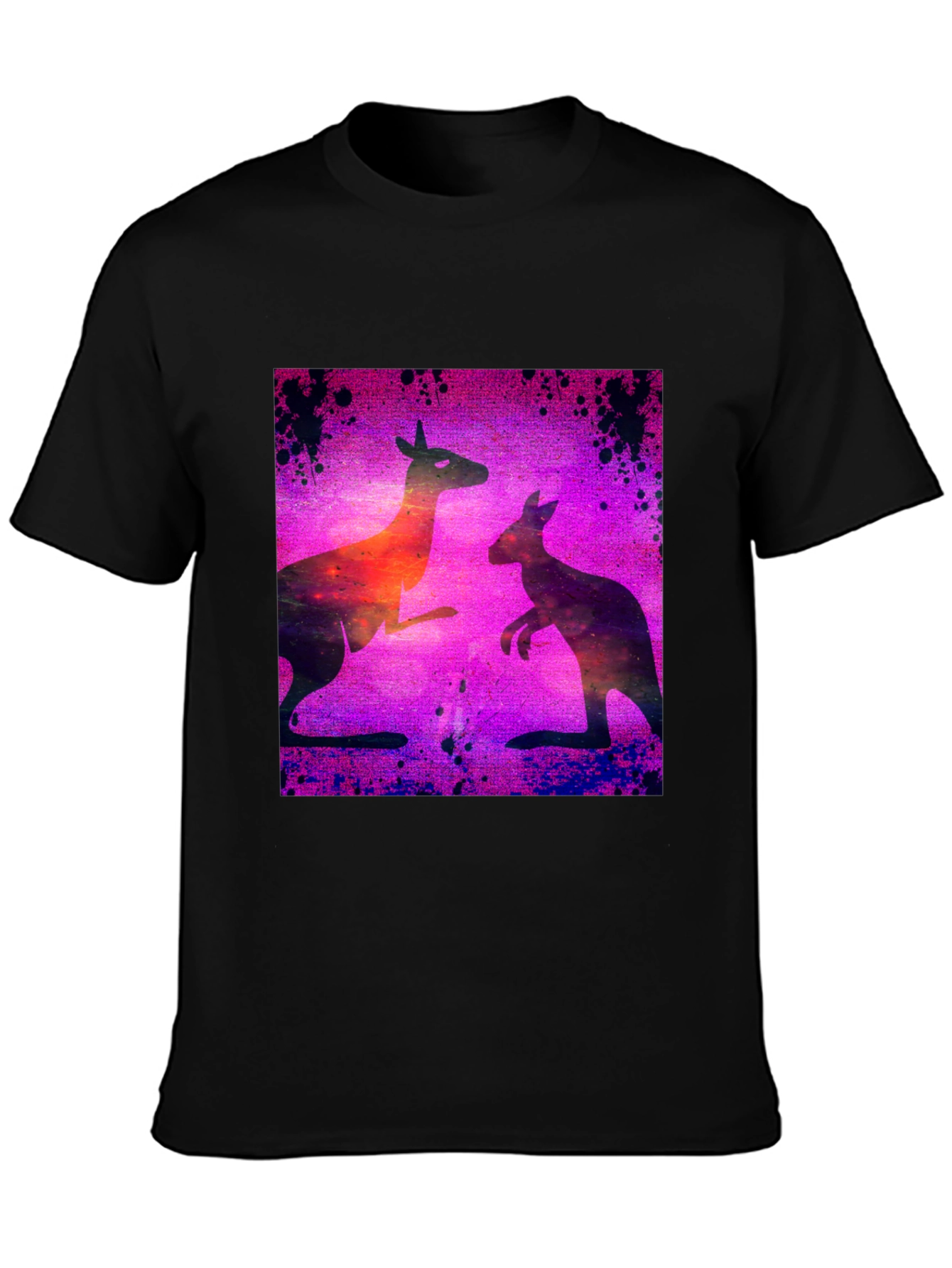 Black Kangaroo Galaxy T-Shirt view 3