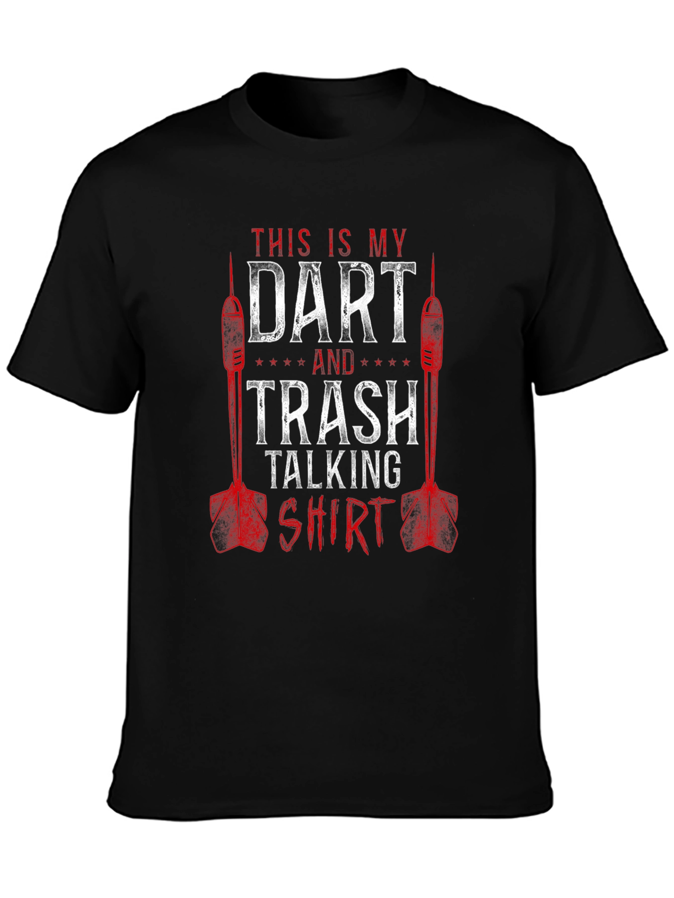Black Dart and Trash Talking Shirt - Funny Darts T-Shirt view 3