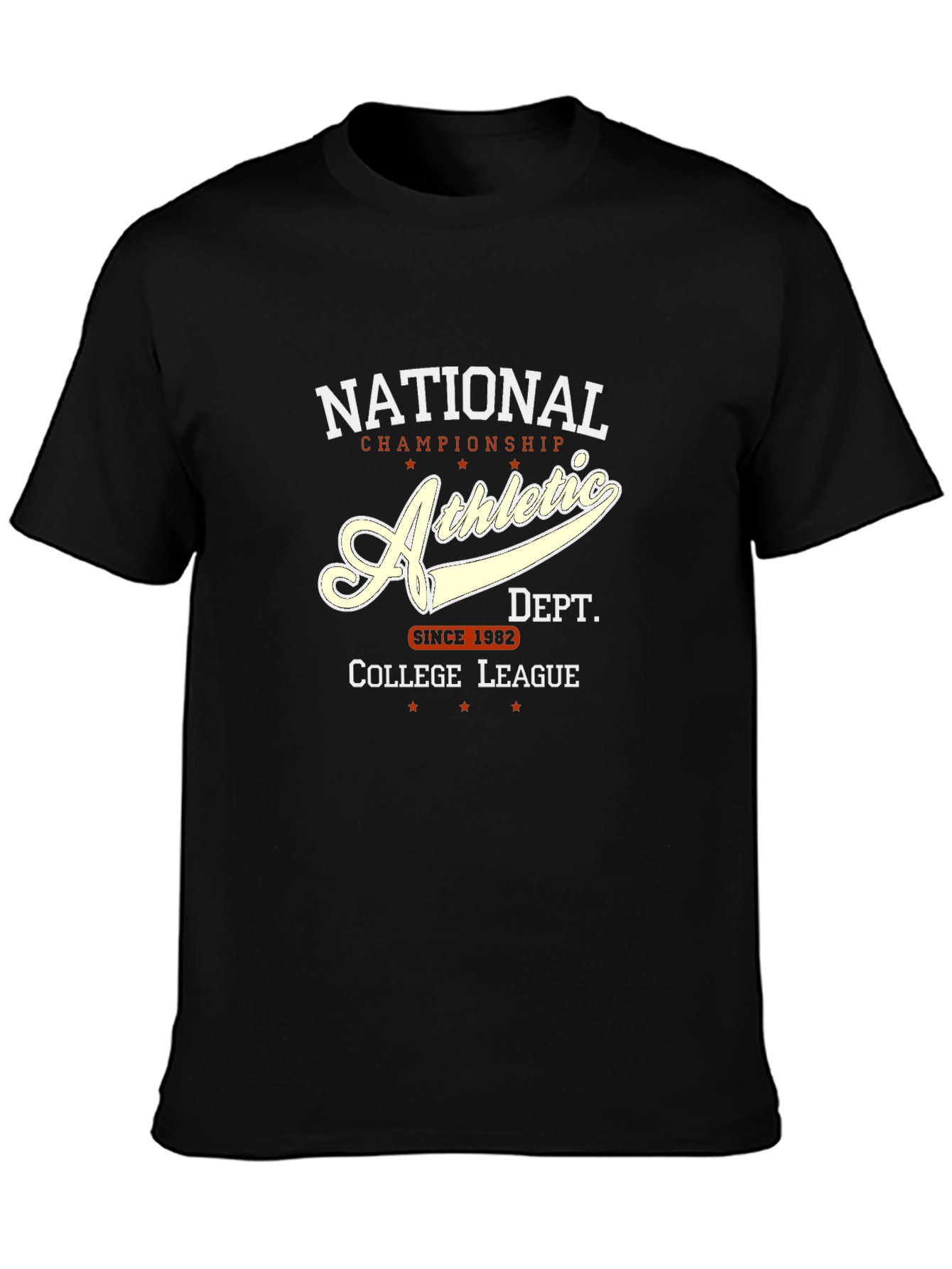 Black National Athletic College League Graphic T-Shirt view 3