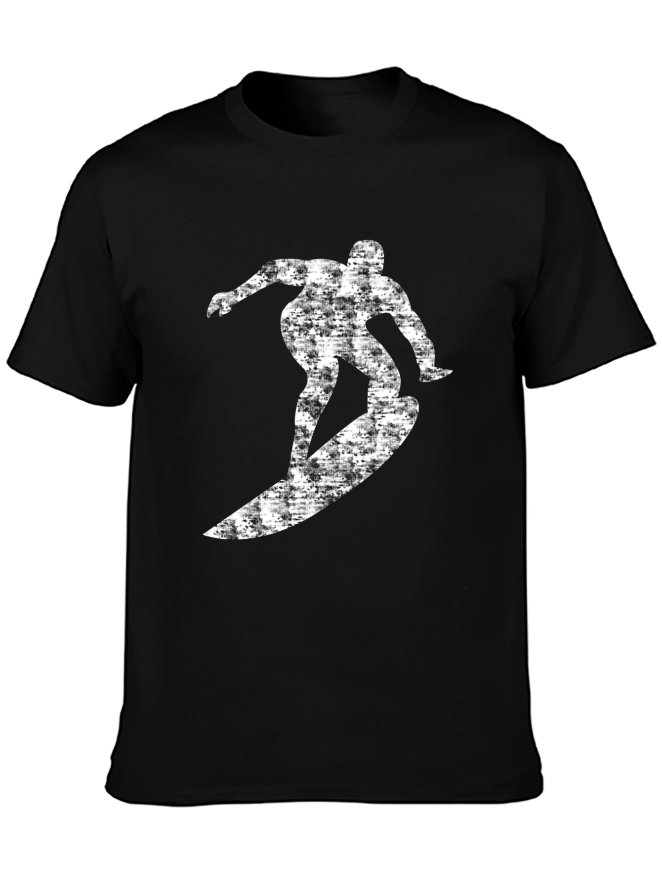 Black Surfer Graphic Tee - Cool Black Cotton T-Shirt view 3