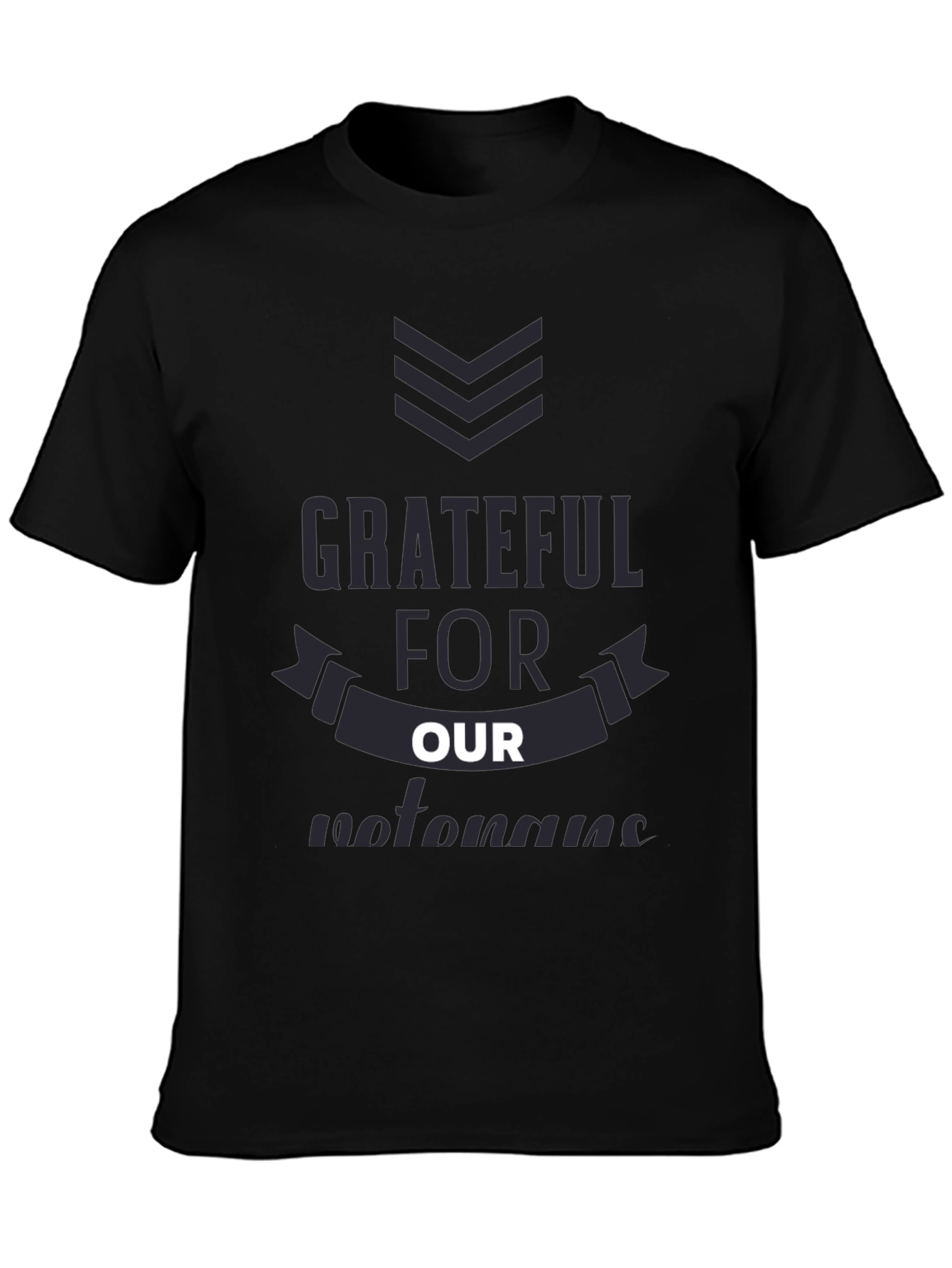 Black Grateful T-Shirt - Soft Cotton Blend Casual Wear view 3